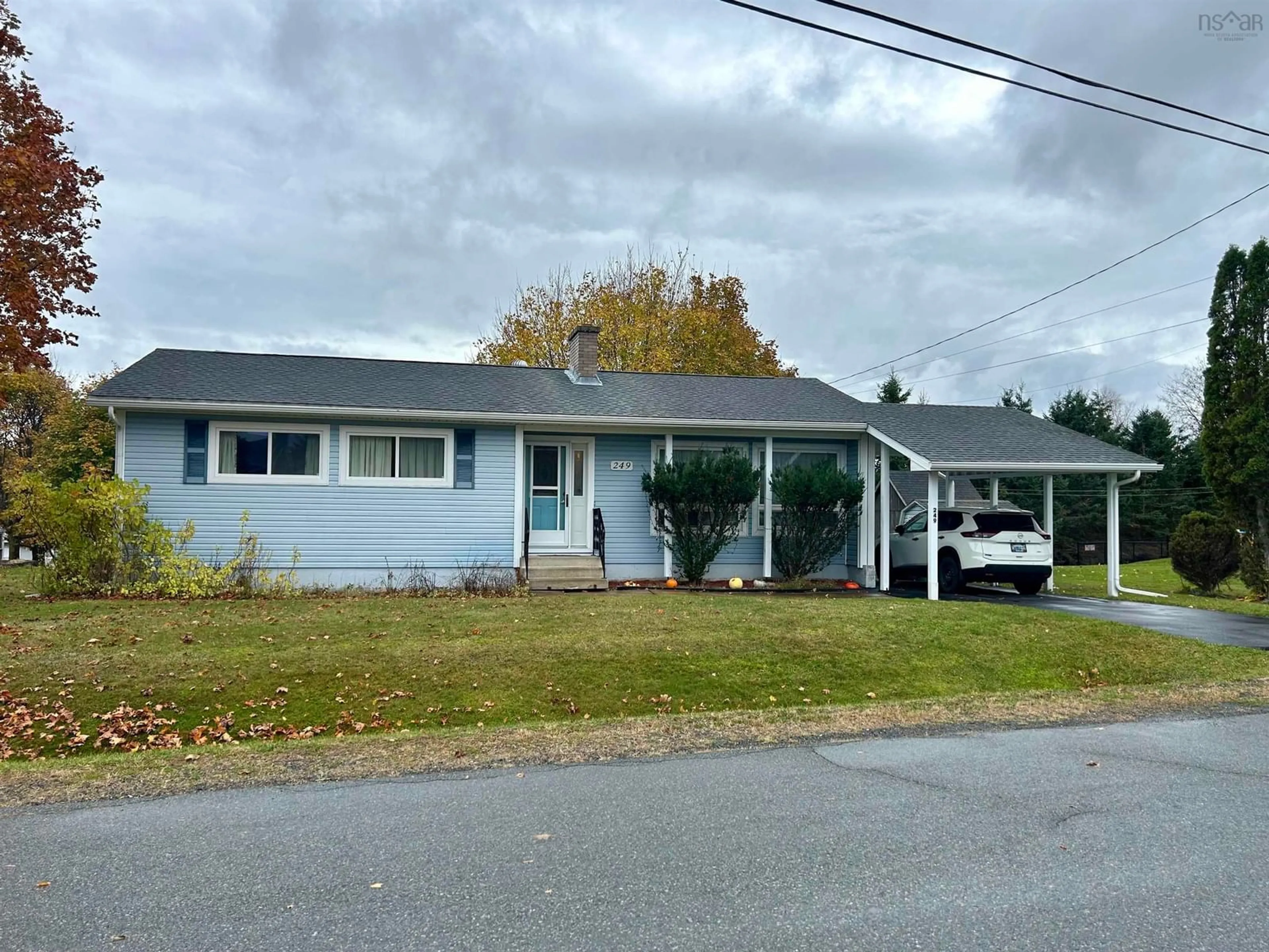 Home with vinyl exterior material, street for 249 Poplar St, Pictou Nova Scotia B0K 1H0