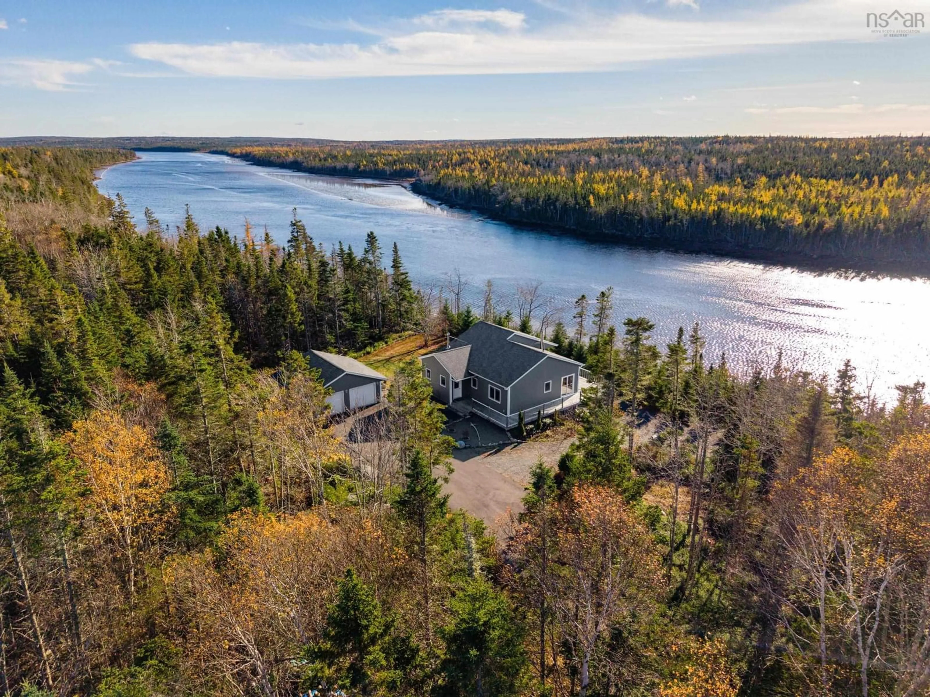 A pic from outside/outdoor area/front of a property/back of a property/a pic from drone, water/lake/river/ocean view for 3143 Sonora Dr, Sherbrooke Nova Scotia B0J 3C0