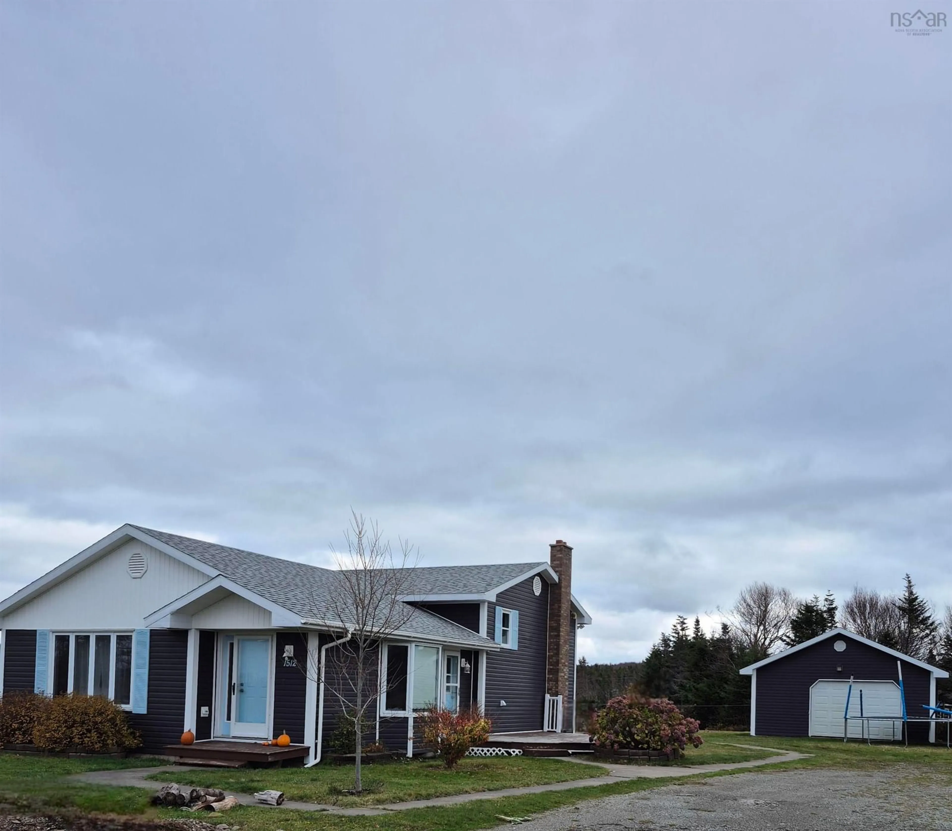 A pic from outside/outdoor area/front of a property/back of a property/a pic from drone, street for 1512 Mira Bay Dr, Bateston Nova Scotia B1C 2A8