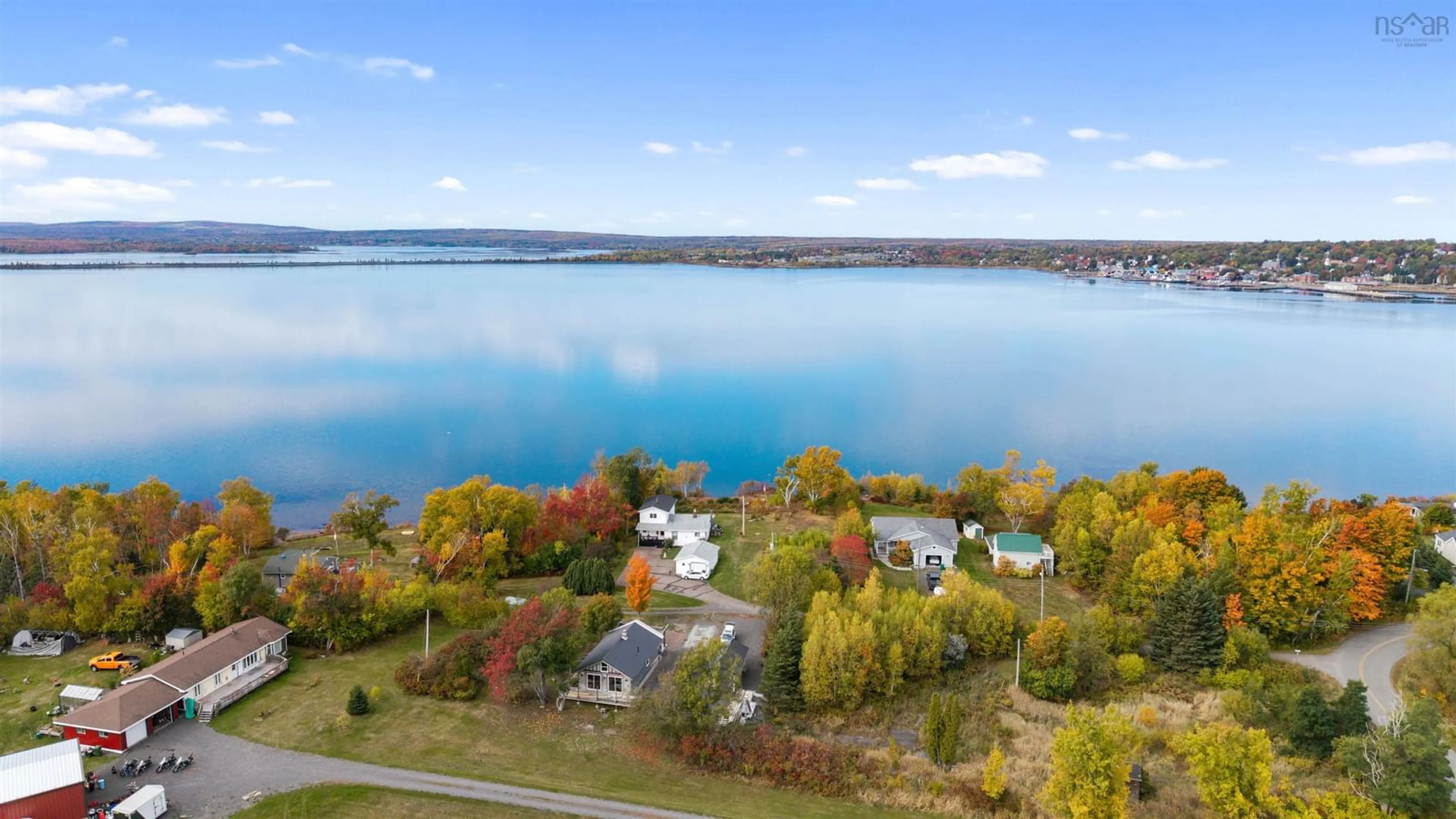 A pic from outside/outdoor area/front of a property/back of a property/a pic from drone, water/lake/river/ocean view for 15 Birch Lane, Pictou Landing Nova Scotia B0K 1X0