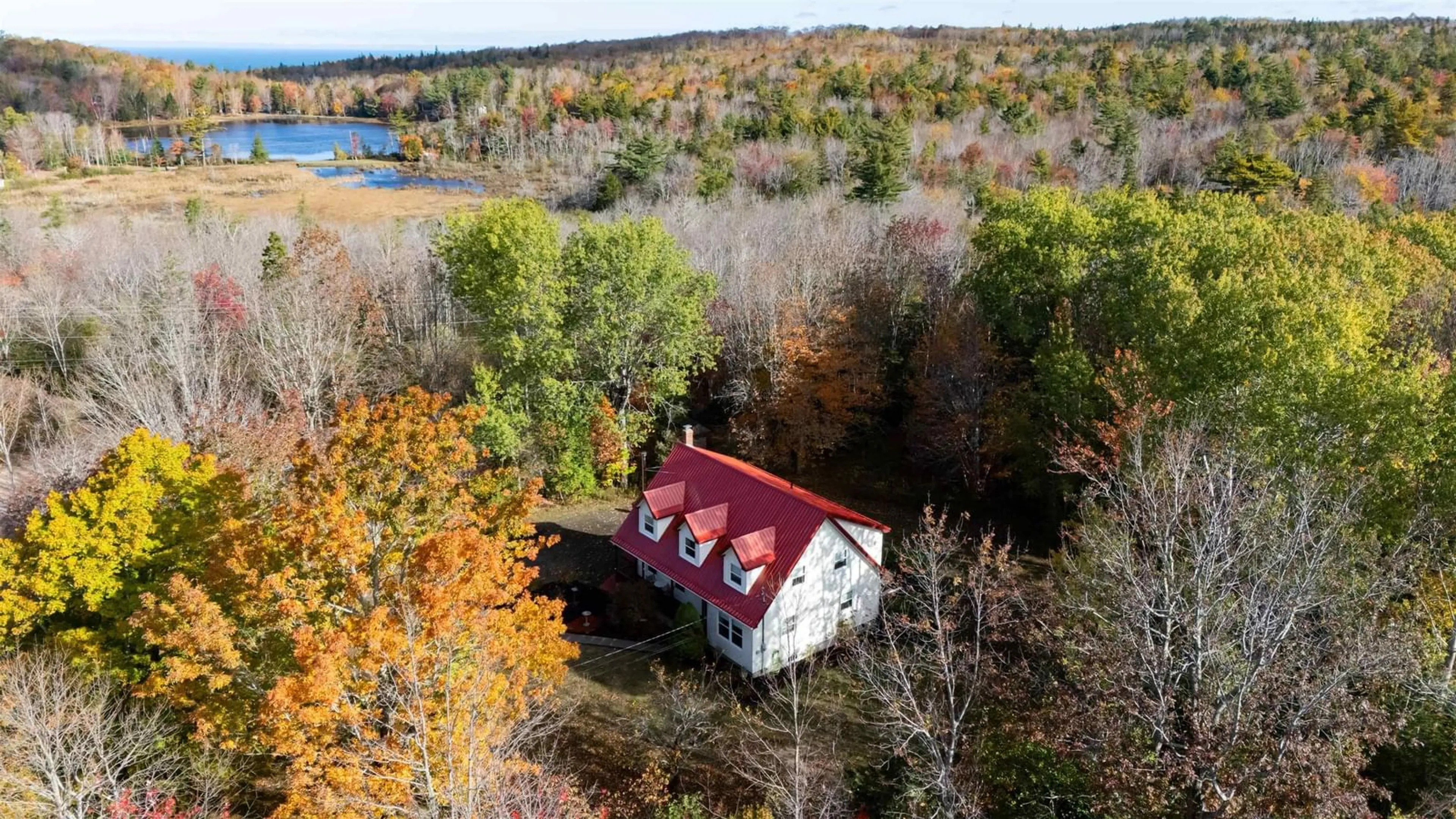A pic from outside/outdoor area/front of a property/back of a property/a pic from drone, water/lake/river/ocean view for 790 Parker Mountain Rd, Parkers Cove Nova Scotia B0S 1A0