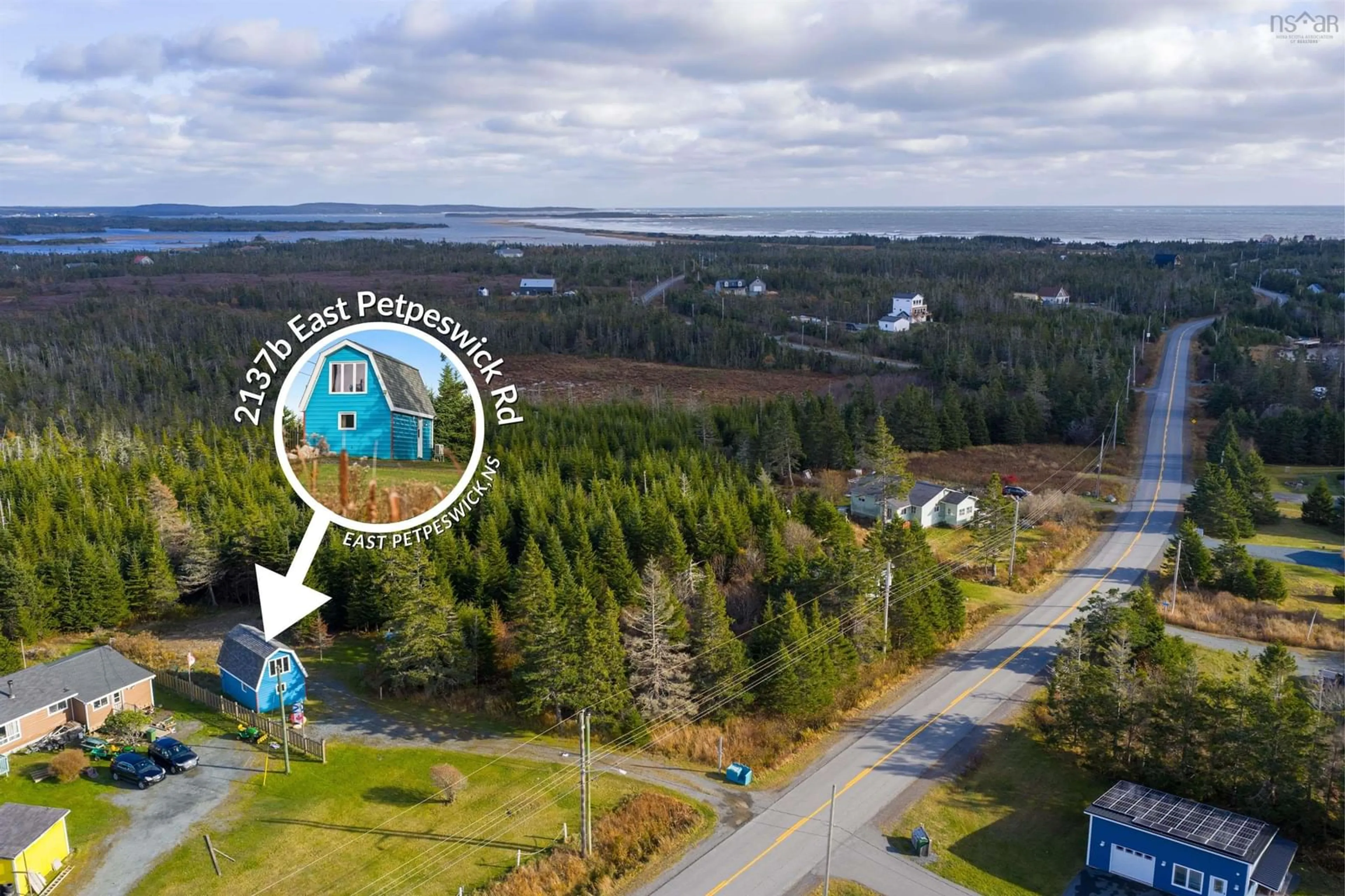 A pic from outside/outdoor area/front of a property/back of a property/a pic from drone, water/lake/river/ocean view for 2147 East Petpeswick Rd, East Petpeswick Nova Scotia B0J 2L0