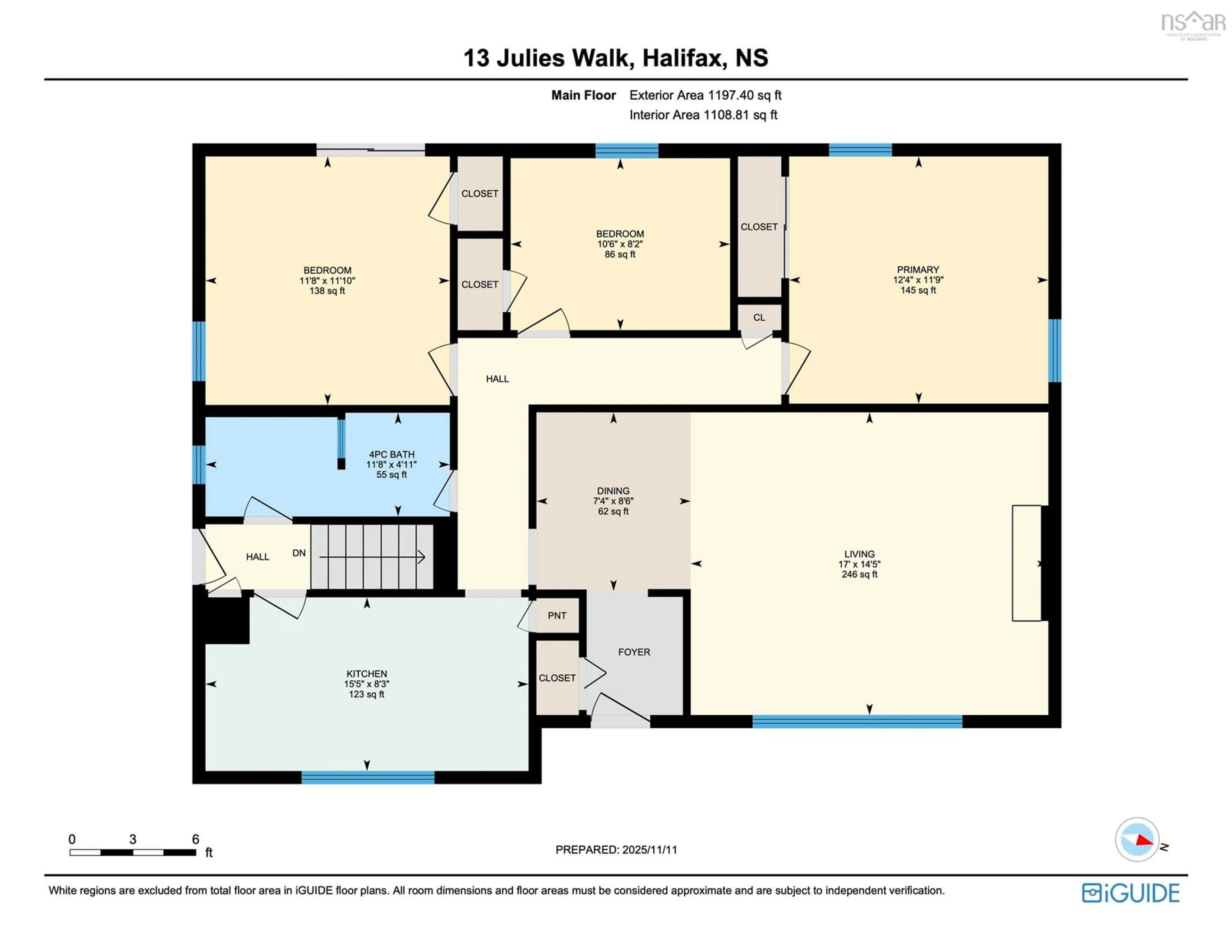 Floor plan for 13 Julies Walk, Halifax Nova Scotia B3M 2Z8