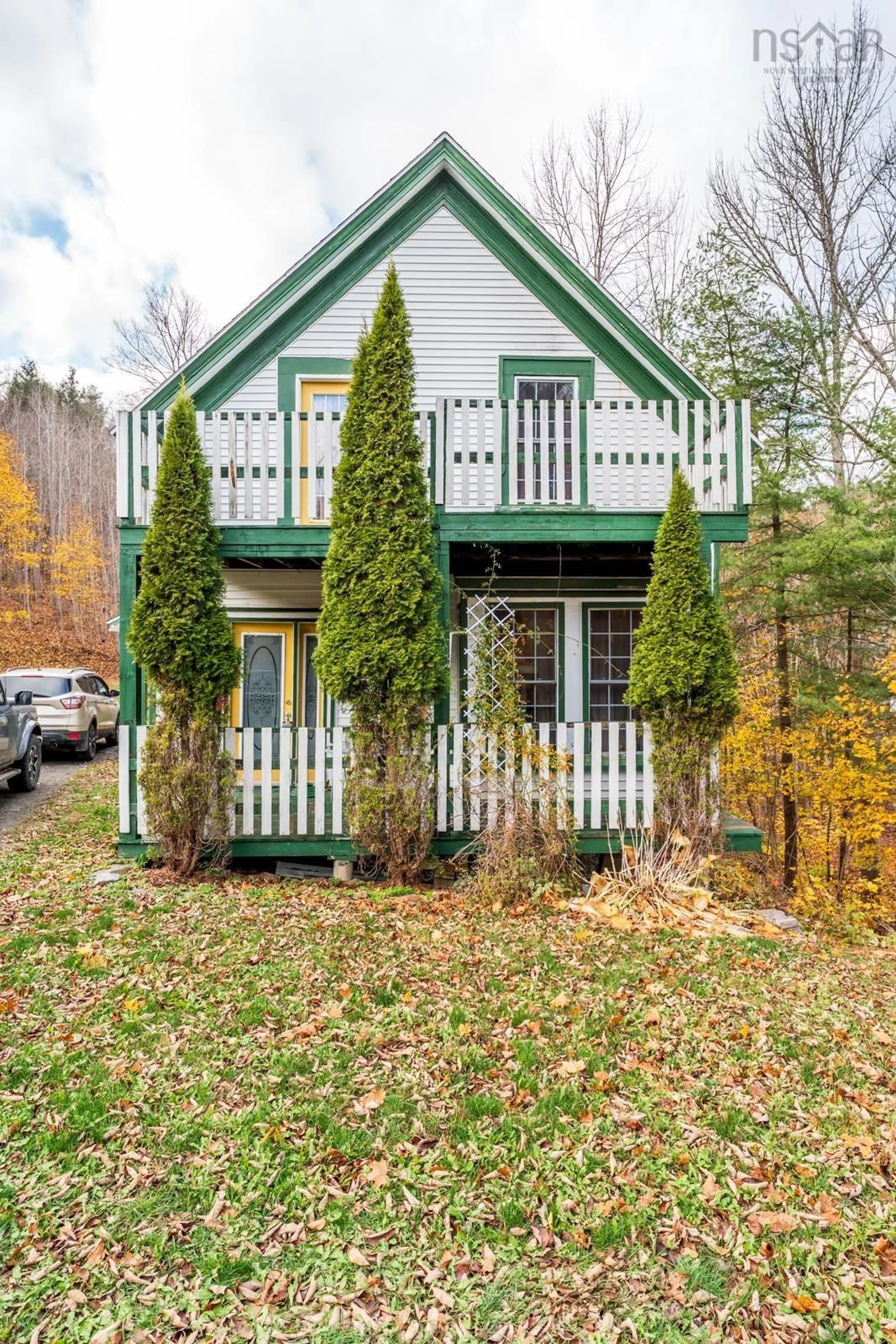 Home with vinyl exterior material, street for 6953 Sissiboo Road, Bear River Nova Scotia B0S 1B0