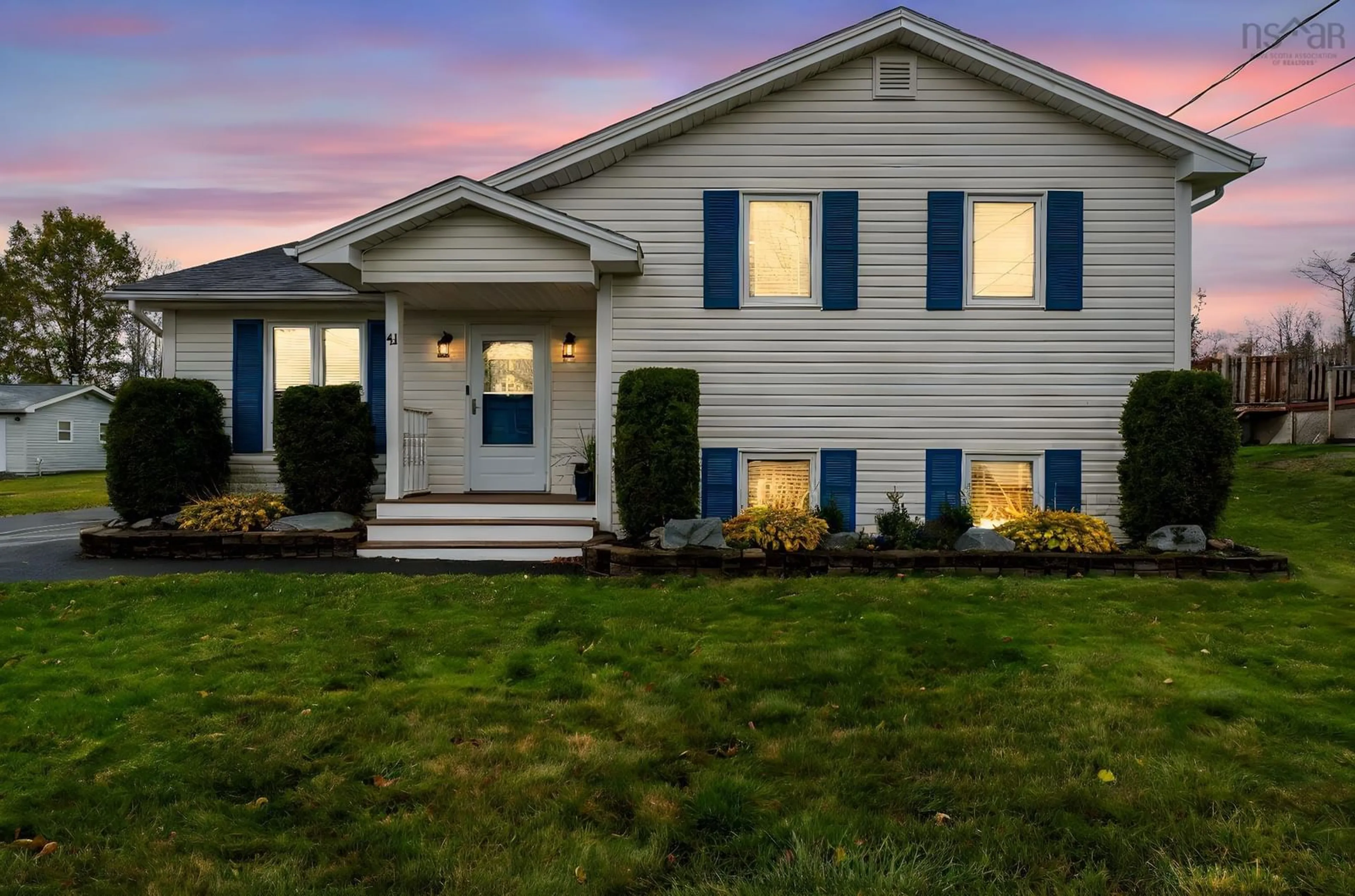 Home with vinyl exterior material, street for 41 Elmwood Dr, Elmsdale Nova Scotia B2S 1B3