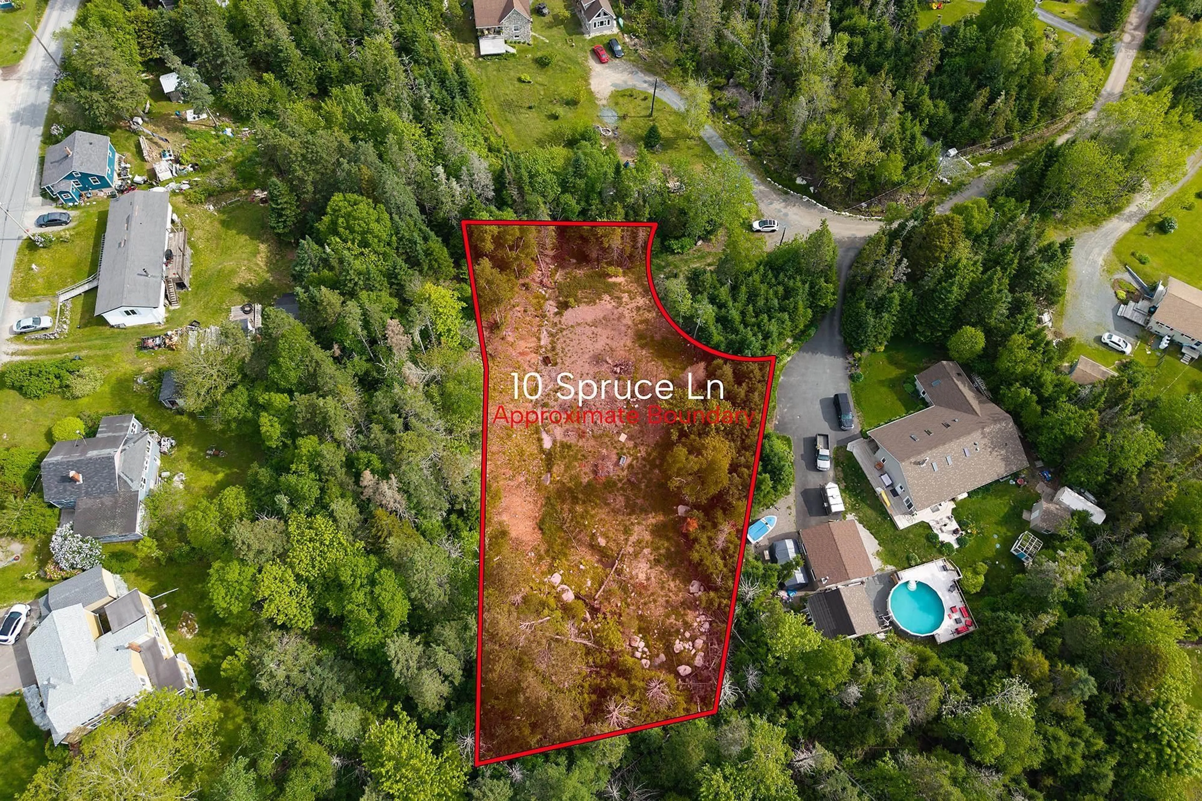 A pic from outside/outdoor area/front of a property/back of a property/a pic from drone, forest/trees view for 10 Spruce Lane, Boutiliers Point Nova Scotia B3Z 4G8