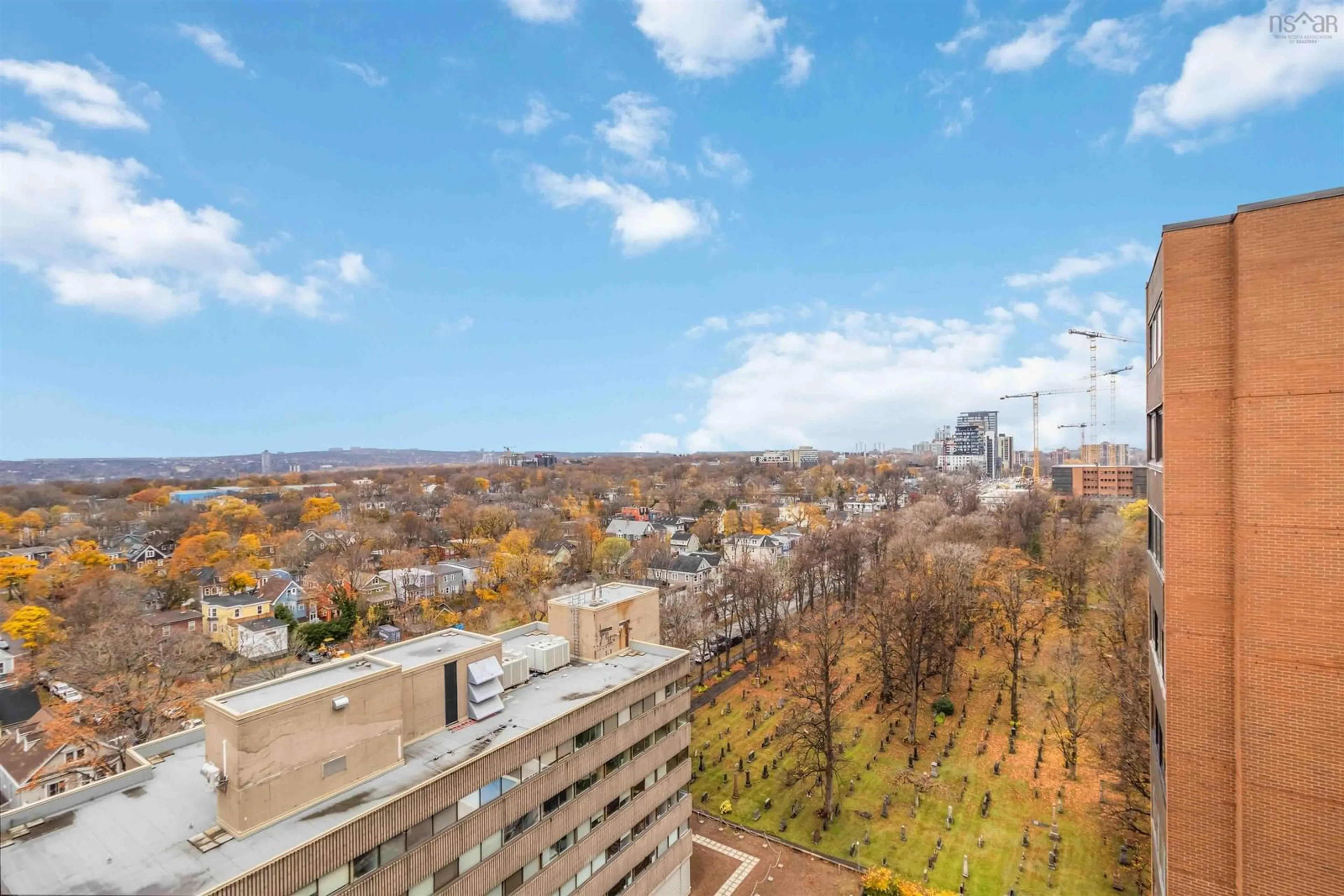 Balcony in the apartment, city buildings view from balcony for 5959 Spring Garden Rd #1601, Halifax Nova Scotia B3H 1Y5