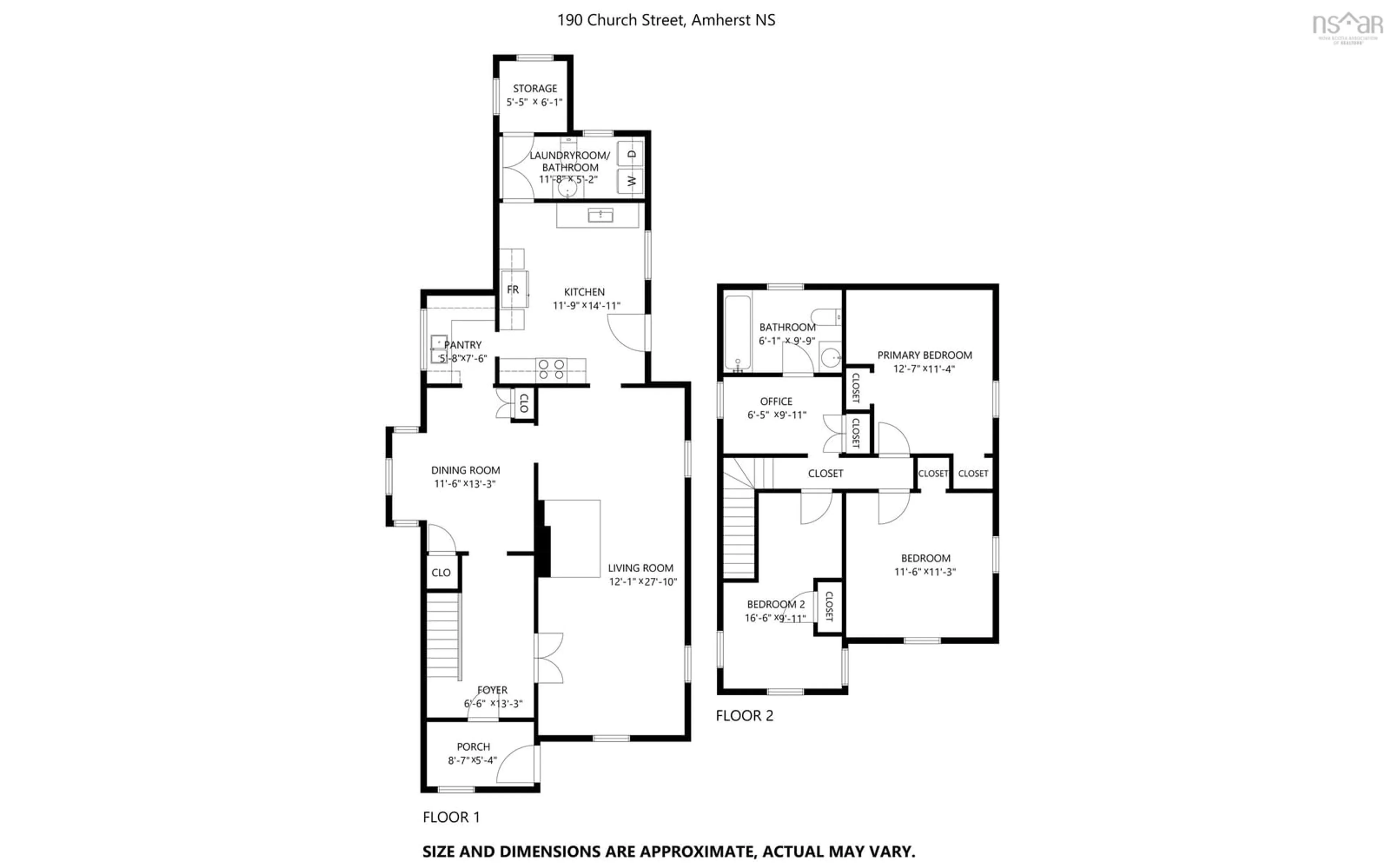 Floor plan for 190 Church St, Amherst Nova Scotia B4H 3C6