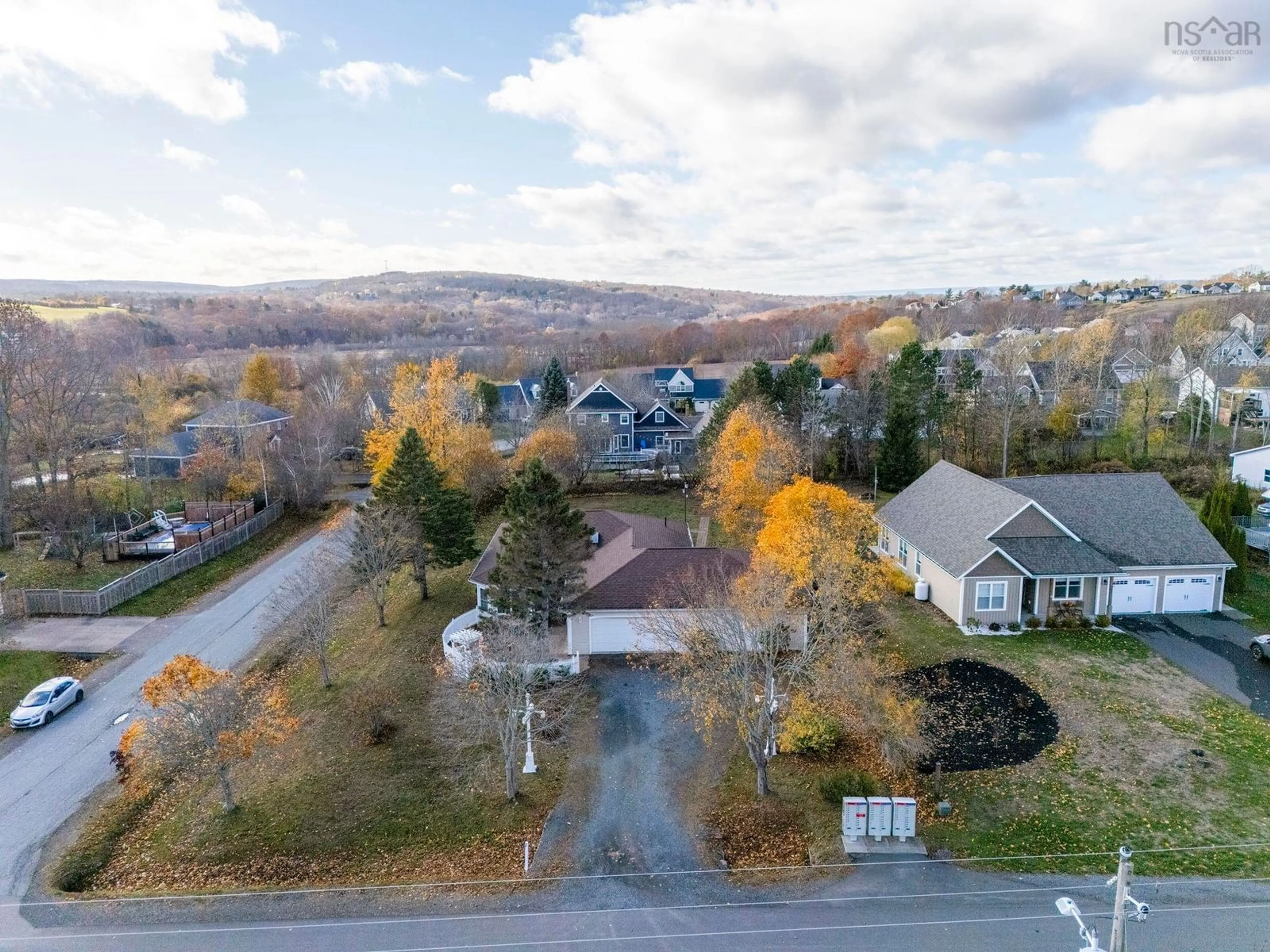 A pic from outside/outdoor area/front of a property/back of a property/a pic from drone, mountain view for 171 Fox Hill Ave, North Kentville Nova Scotia B4N 5B4