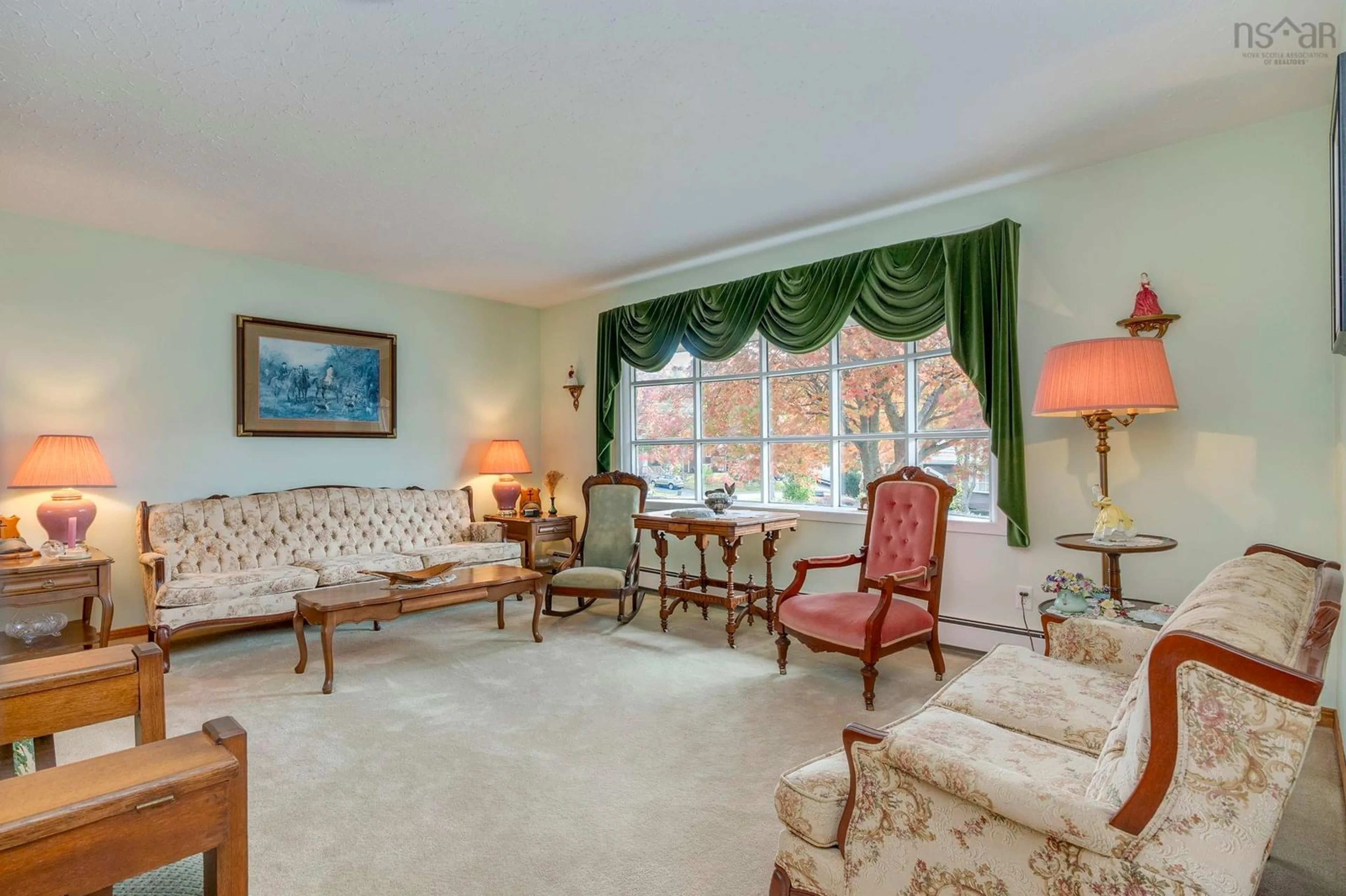 Living room with furniture, carpet floor for 30 Landrace Cres, Dartmouth Nova Scotia B2W 2P9