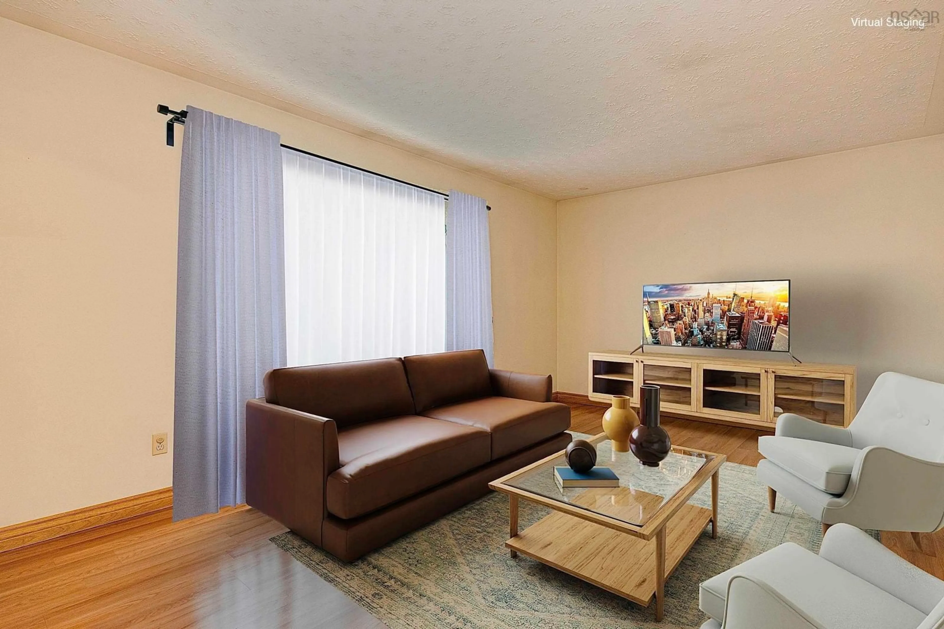 Living room with furniture, wood/laminate floor for 154 Old Farm Lane, New Minas Nova Scotia B4N 4K8