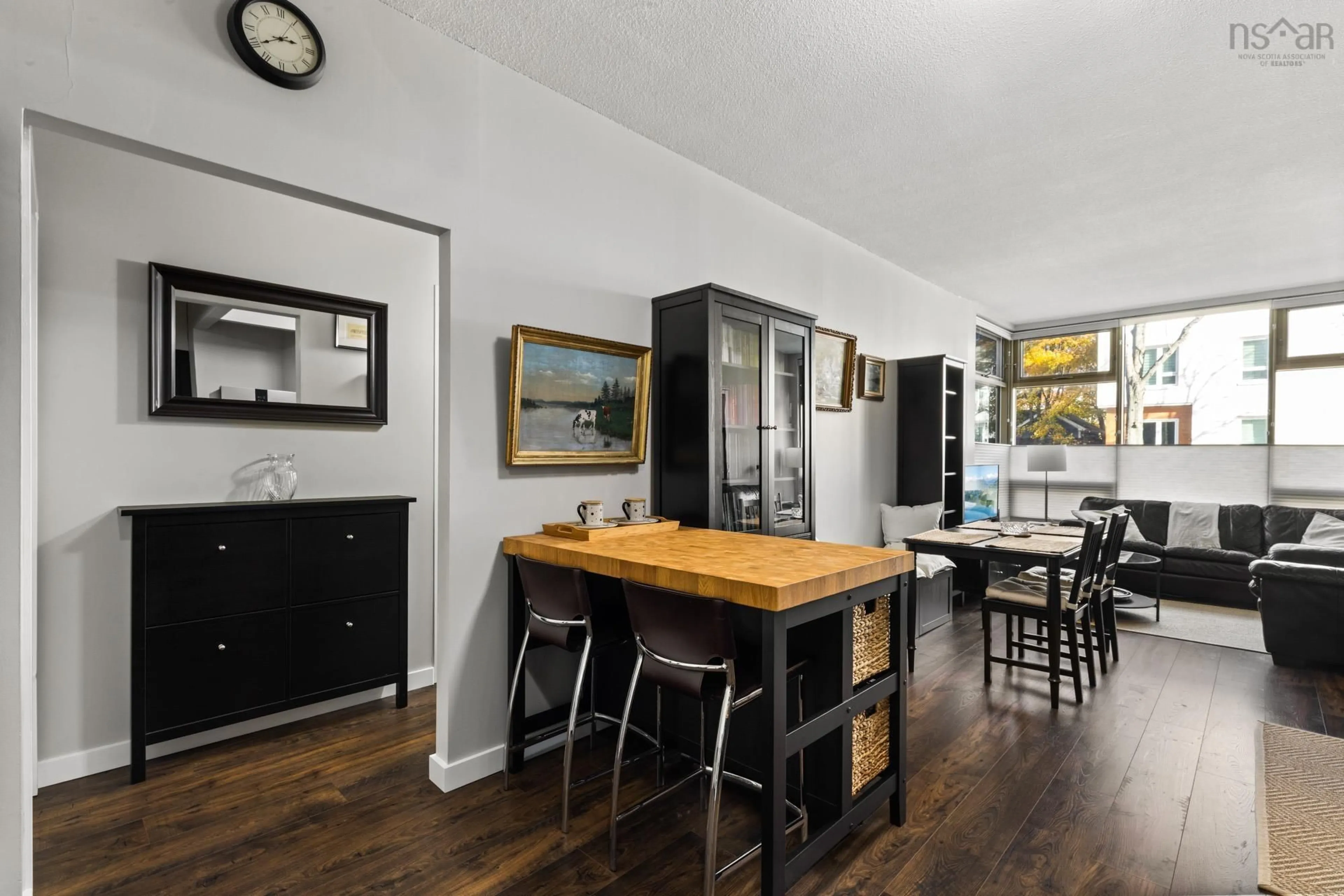 Open concept kitchen, wood/laminate floor for 6369 Coburg Rd #202, Halifax Nova Scotia B3H 4J7