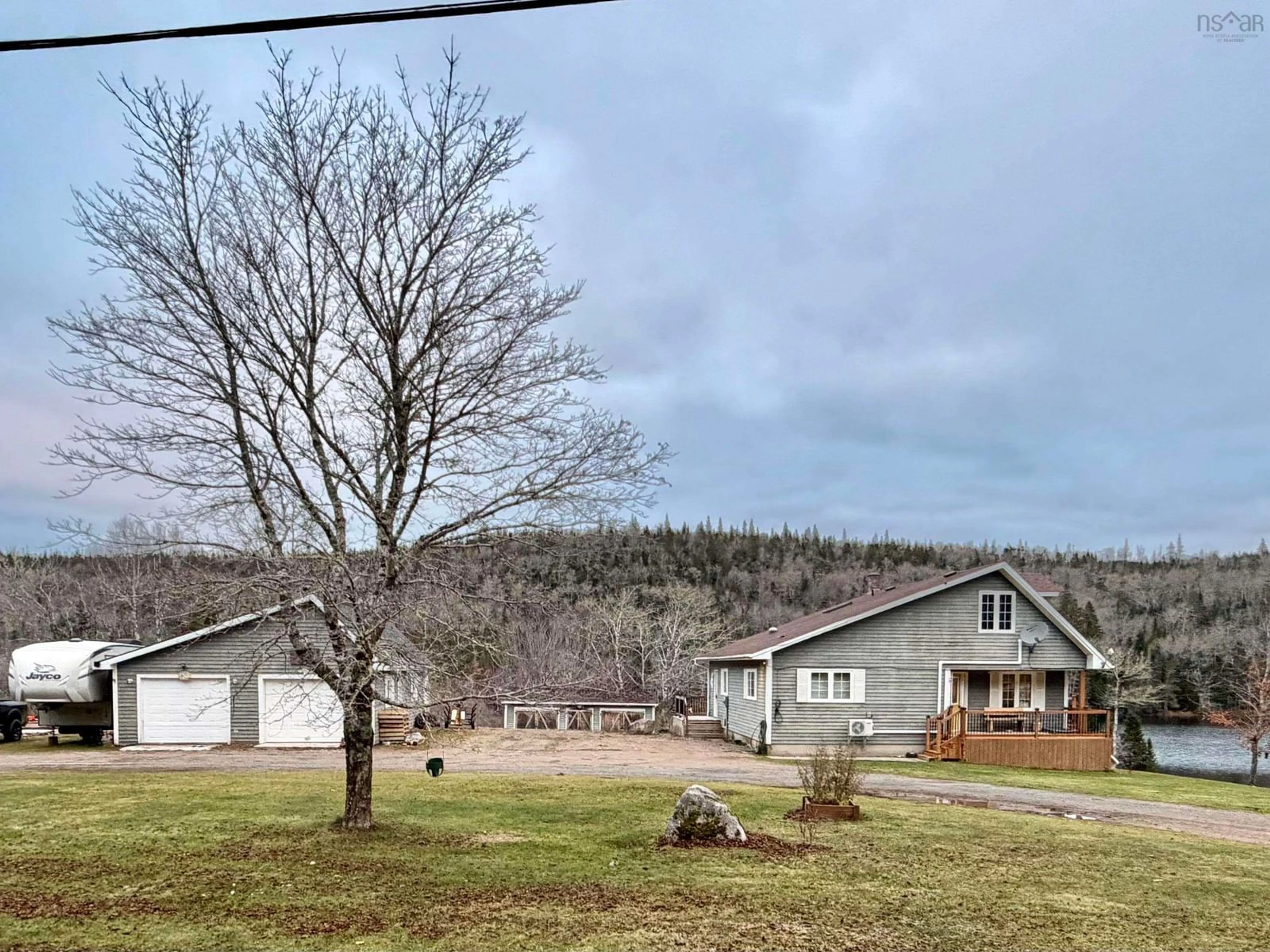 A pic from outside/outdoor area/front of a property/back of a property/a pic from drone, mountain view for 1017 211 Hwy, Jordanville Nova Scotia B0J 3C0