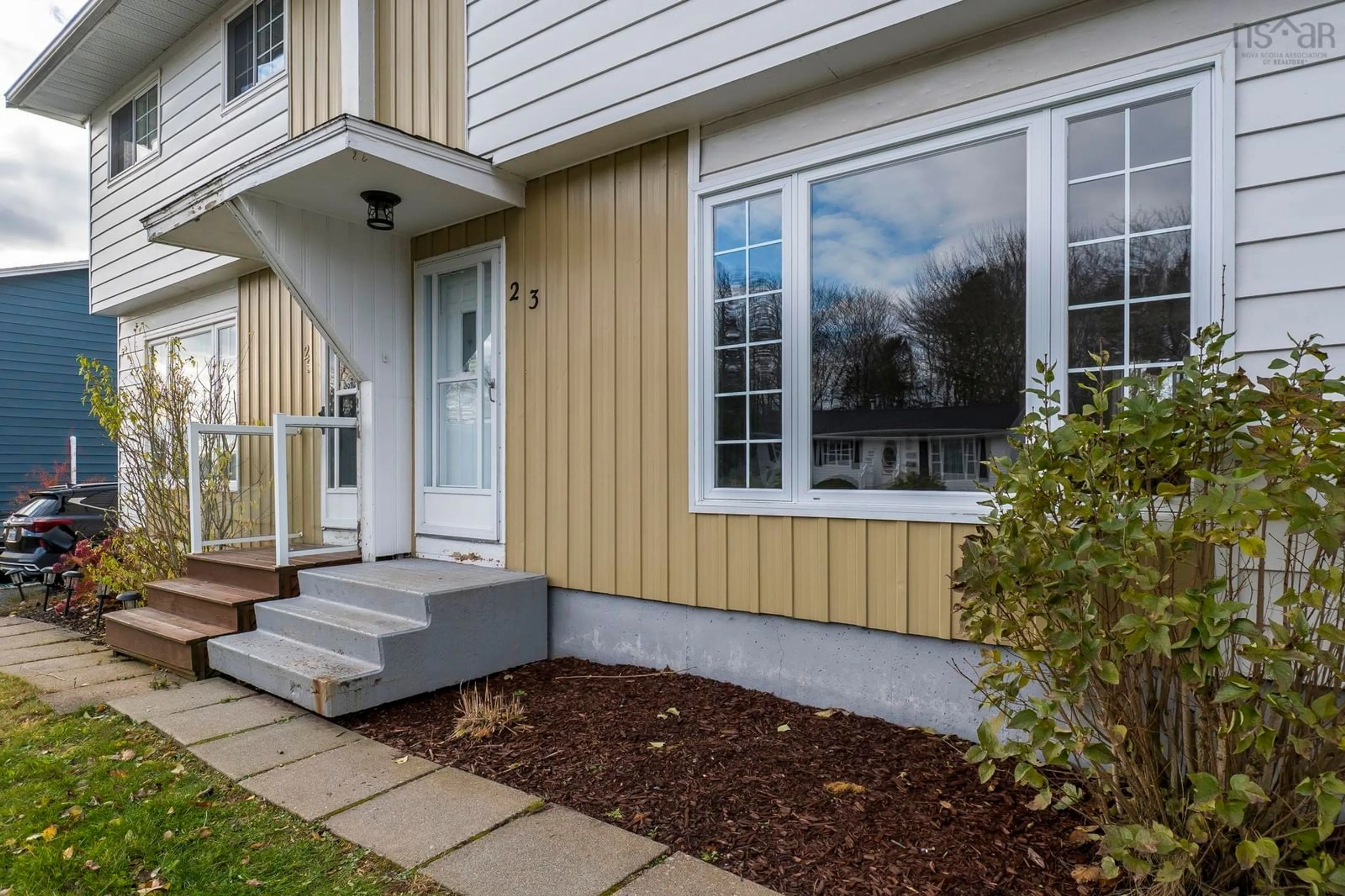Home with vinyl exterior material, street for 23 Nordic Cres, Lower Sackville Nova Scotia B4C 2E4