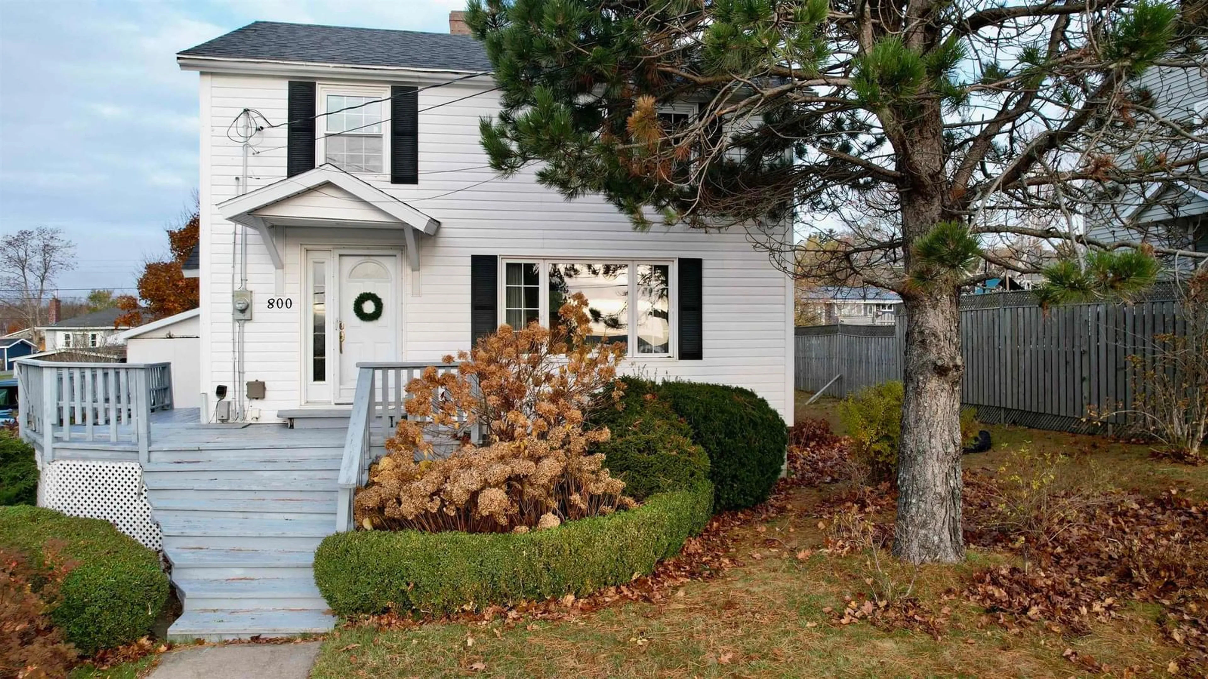 Home with vinyl exterior material, street for 800 Shore Rd, Sydney Mines Nova Scotia B1V 1A5