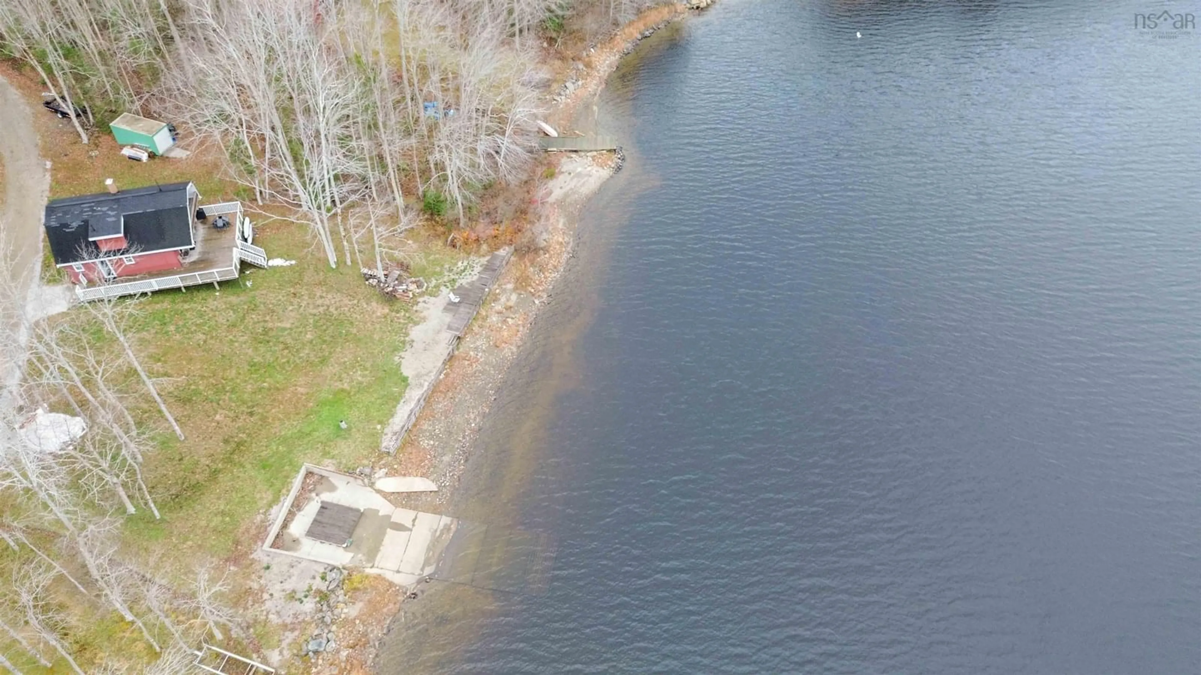 A pic from outside/outdoor area/front of a property/back of a property/a pic from drone, water/lake/river/ocean view for 17 Hardwood Lane South Branch, Forest Glen Nova Scotia B5A 5R1