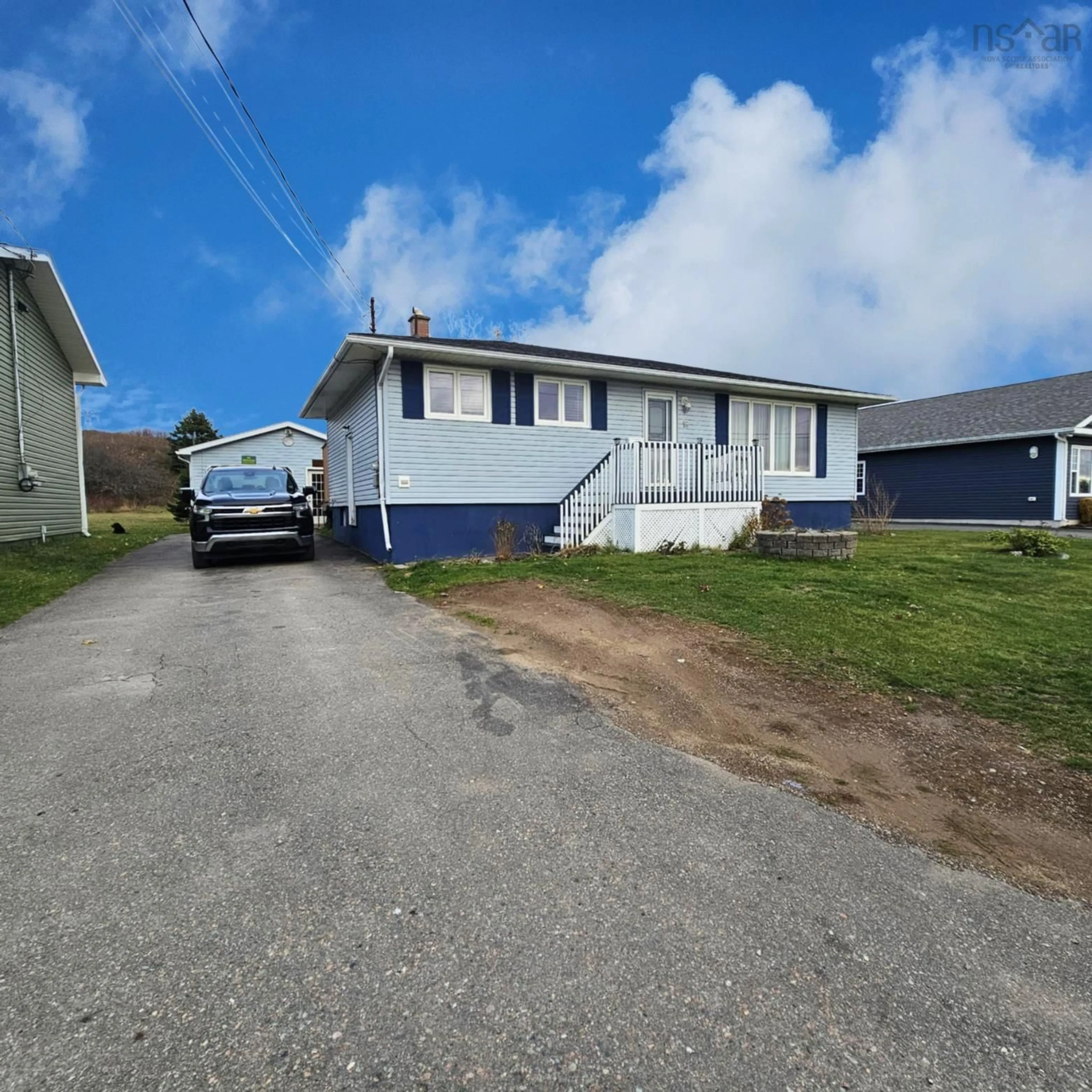 A pic from outside/outdoor area/front of a property/back of a property/a pic from drone, street for 16 Bison Dr, Sydney Nova Scotia B1N 1P4