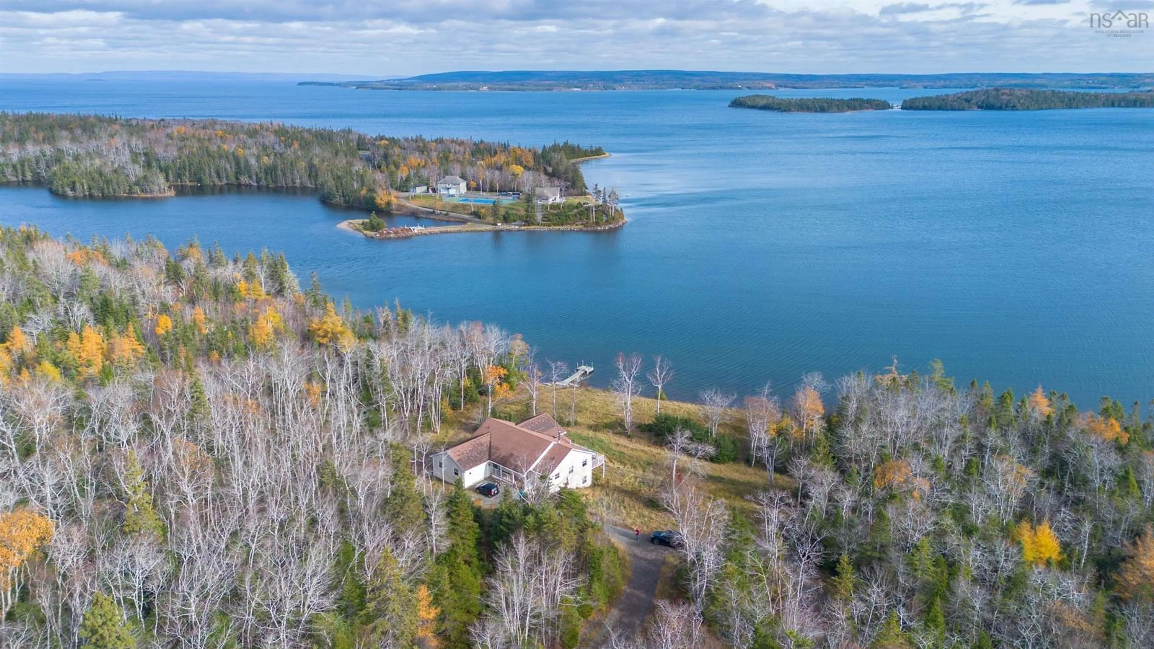 A pic from outside/outdoor area/front of a property/back of a property/a pic from drone, water/lake/river/ocean view for 225 Maple Dr, Cape George Nova Scotia B0E 3B0