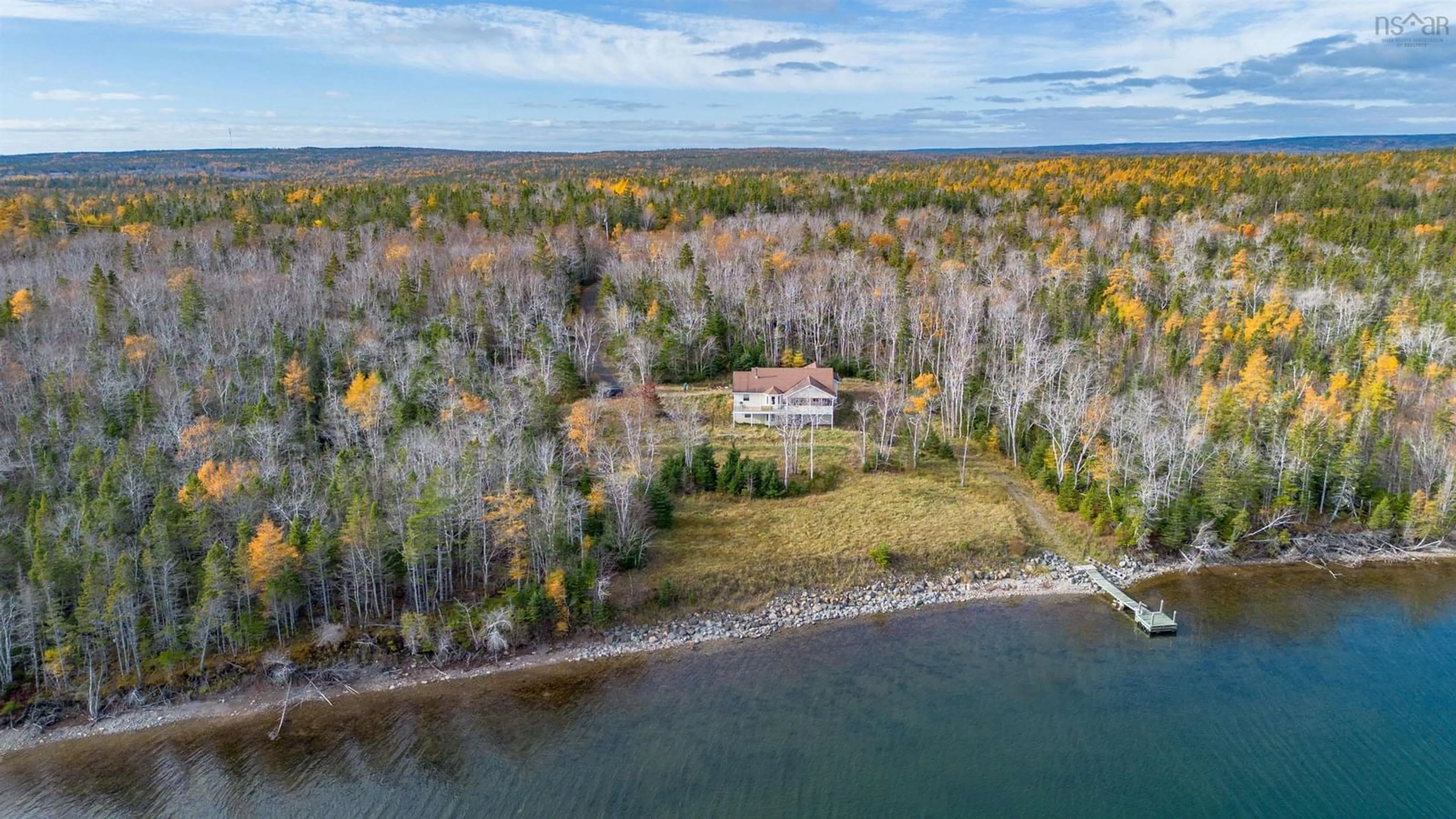 A pic from outside/outdoor area/front of a property/back of a property/a pic from drone, water/lake/river/ocean view for 225 Maple Dr, Cape George Nova Scotia B0E 3B0