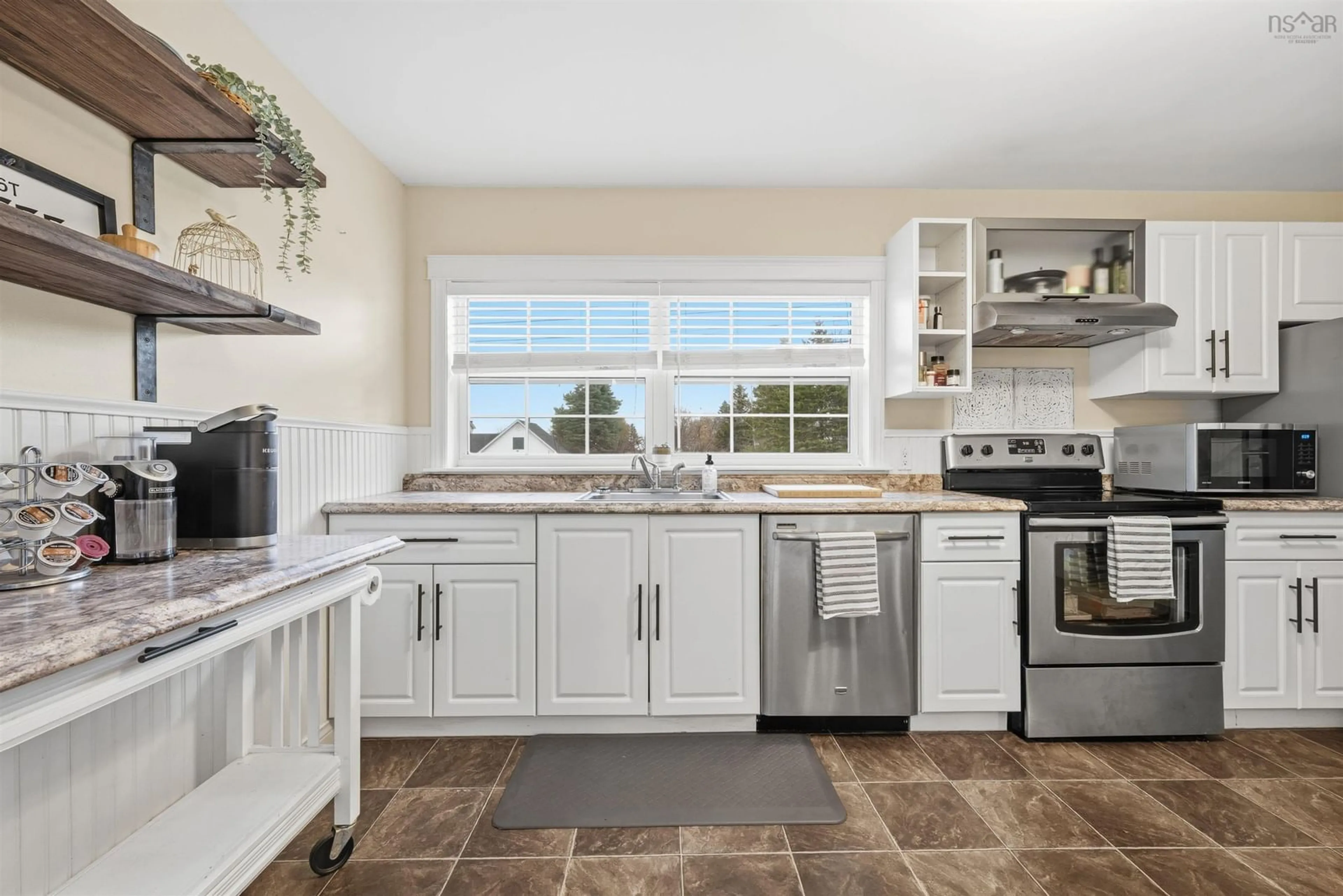 Open concept kitchen, ceramic/tile floor for 1876 Highway 1, Falmouth Nova Scotia B0P 1P0