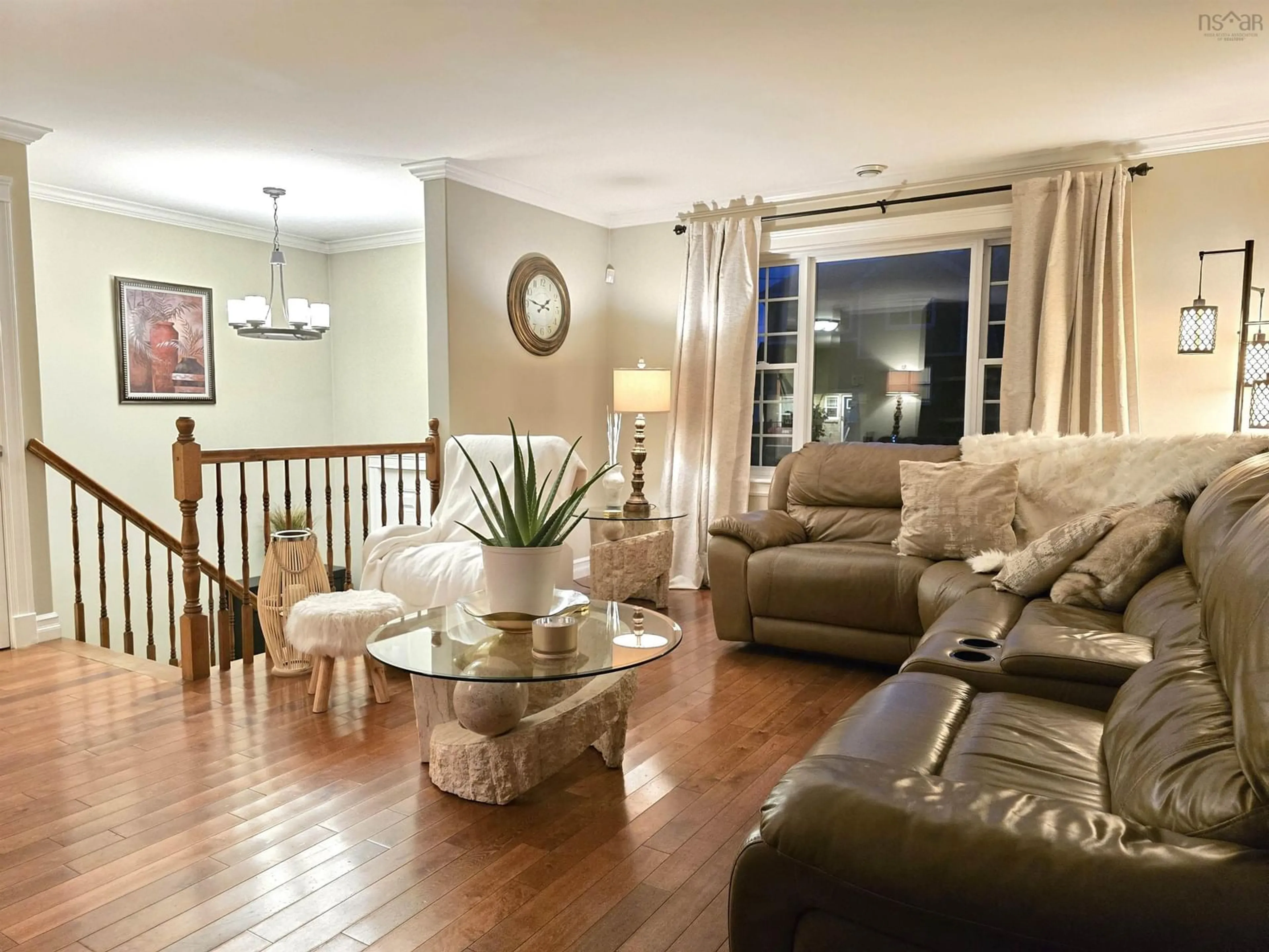 Living room with furniture, wood/laminate floor for 52 Viridian Dr, Dartmouth Nova Scotia B3A 0B7