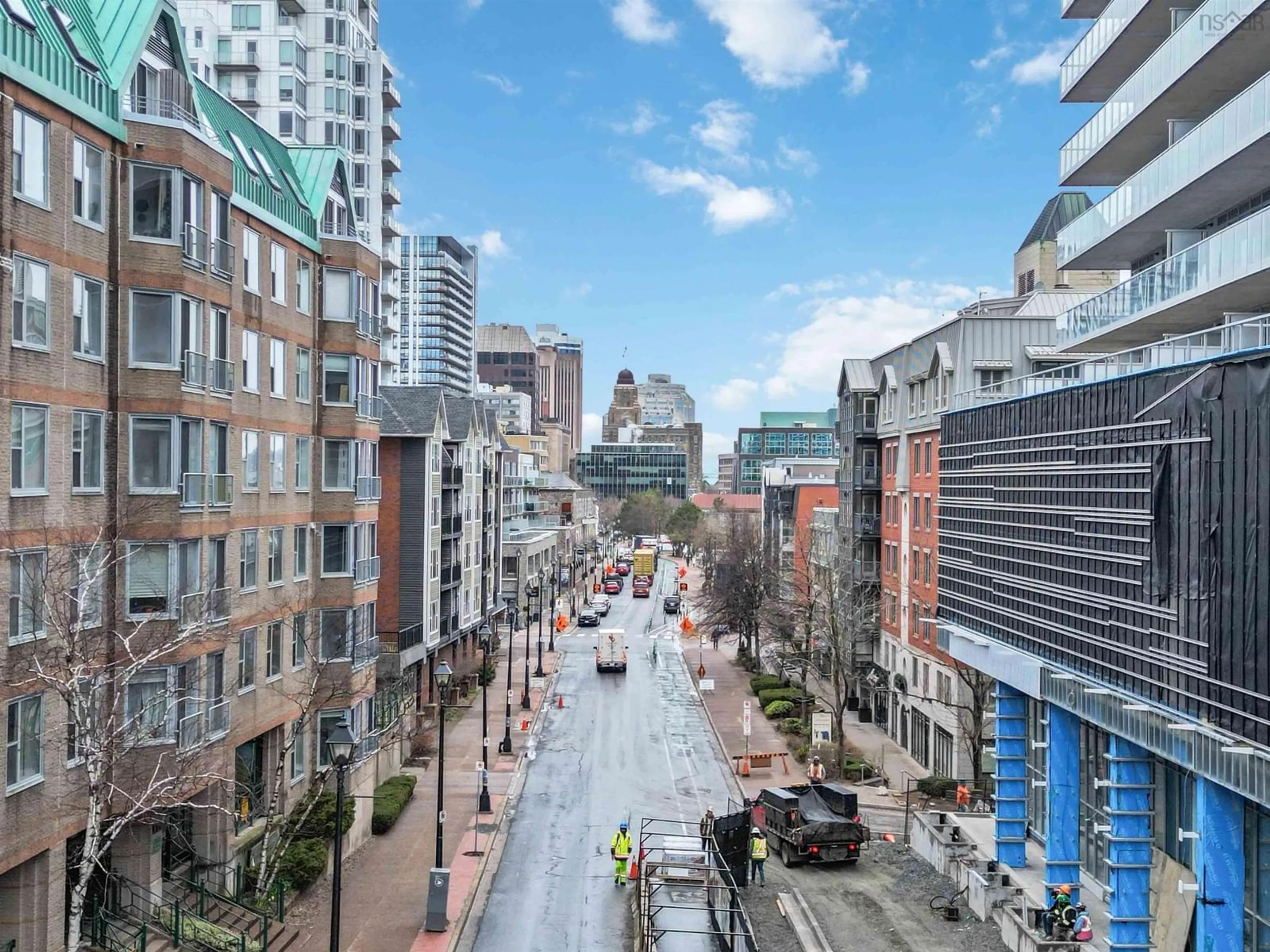 A pic from outside/outdoor area/front of a property/back of a property/a pic from drone, city buildings view from balcony for 1326 Lower Water St #708, Halifax Nova Scotia B3J 3R3