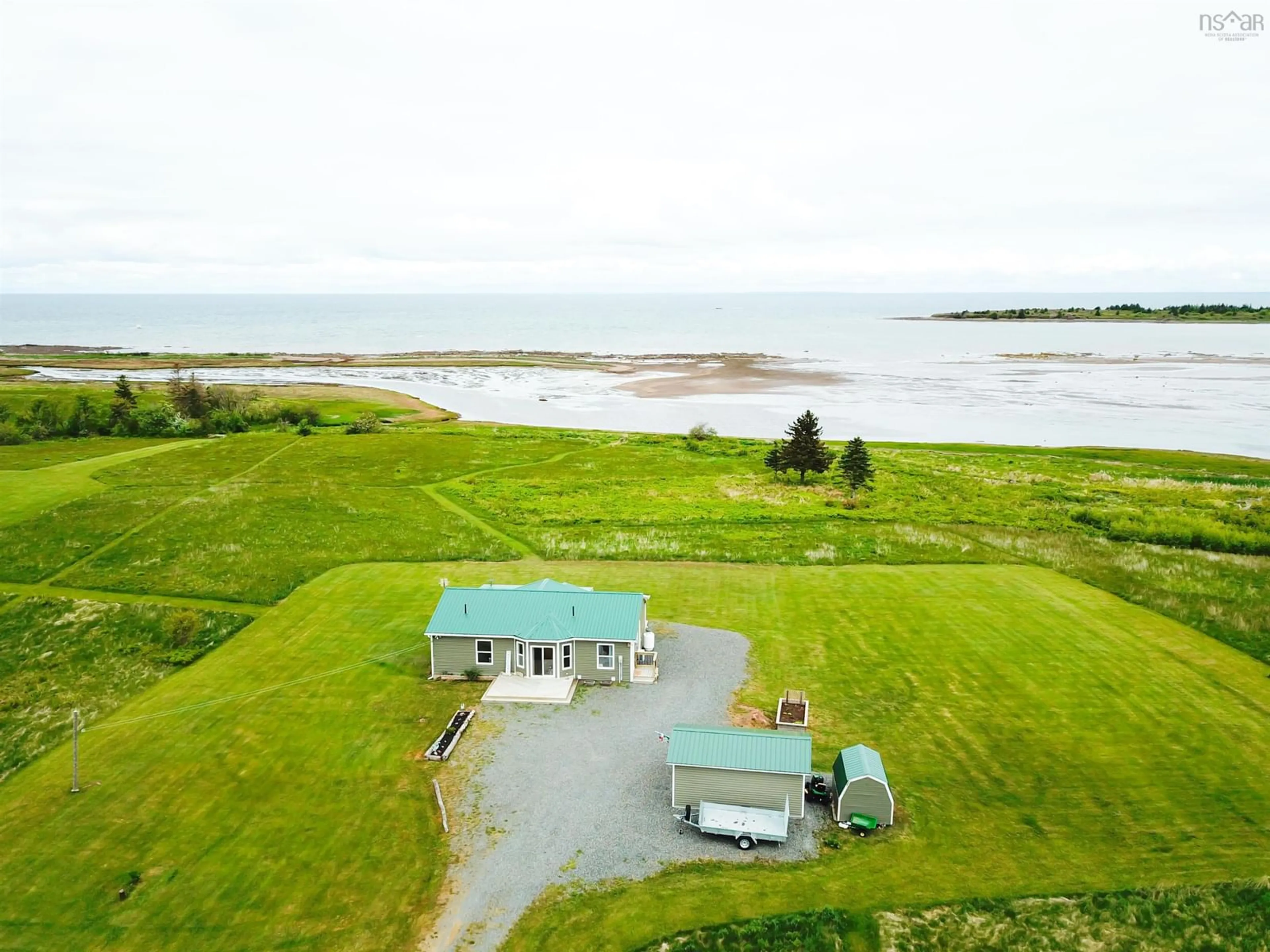 A pic from outside/outdoor area/front of a property/back of a property/a pic from drone, water/lake/river/ocean view for 1353 Blue Sea Rd, Malagash Point Nova Scotia B0K 1E0