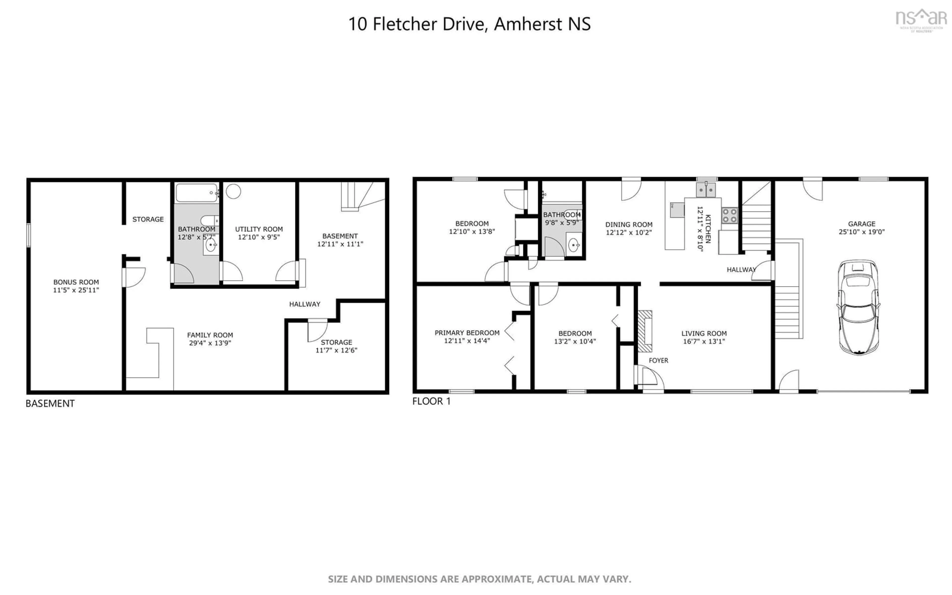 Floor plan for 10 Fletcher Dr, Amherst Nova Scotia B4H 4M4