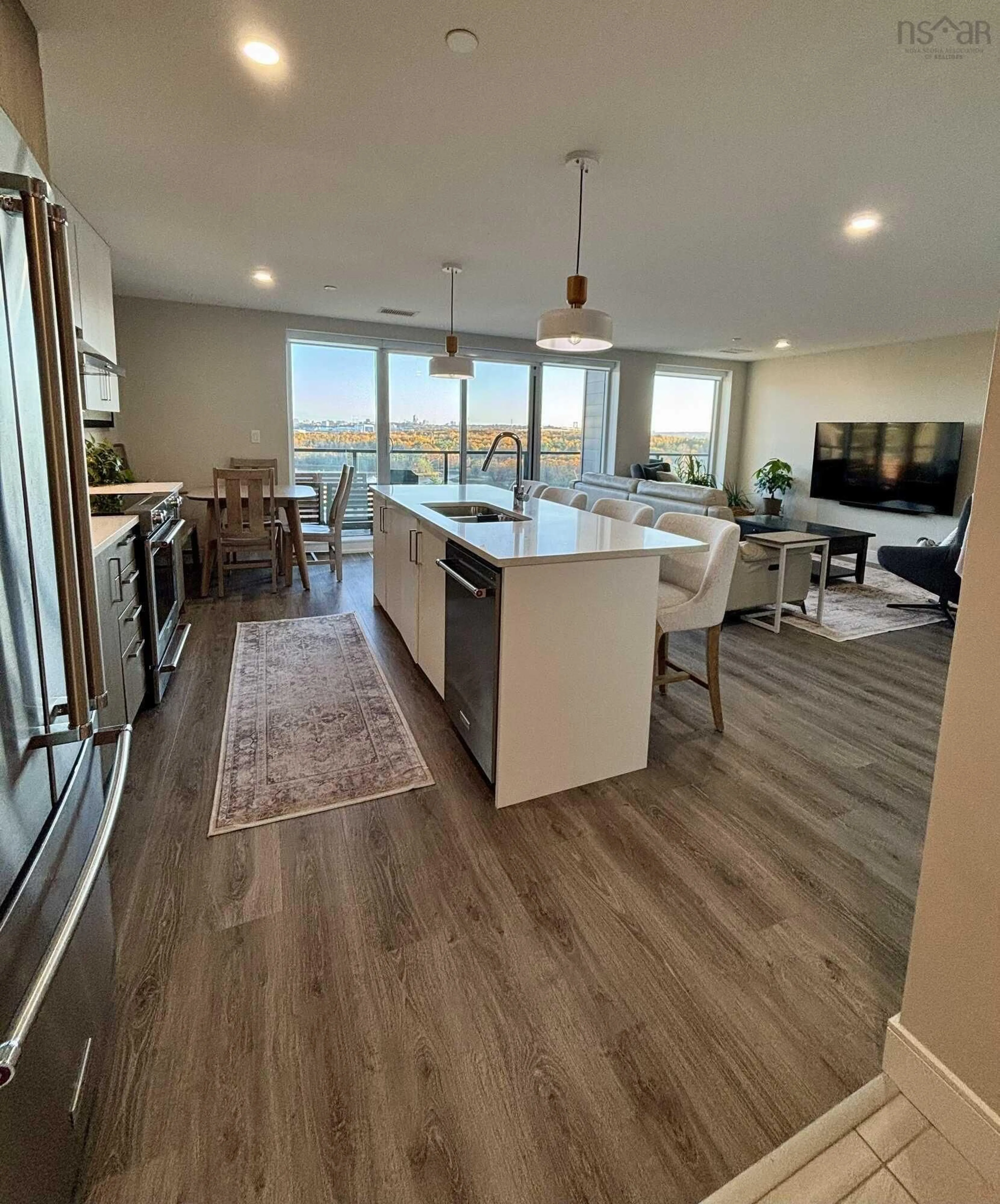 Open concept kitchen, wood/laminate floor for 72 Seapoint Rd #1006, Dartmouth Nova Scotia B3B 0K8