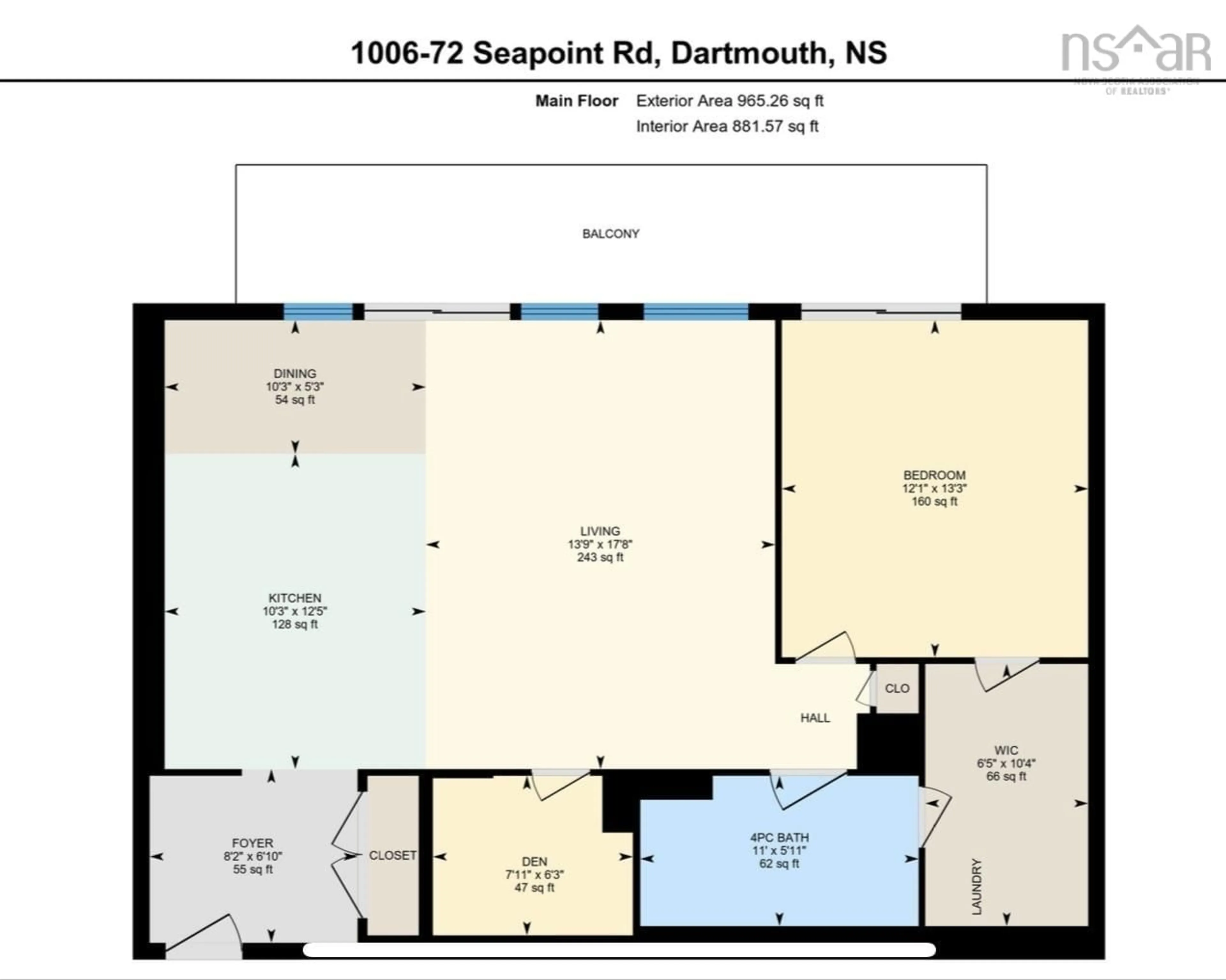 Floor plan for 72 Seapoint Rd #1006, Dartmouth Nova Scotia B3B 0K8
