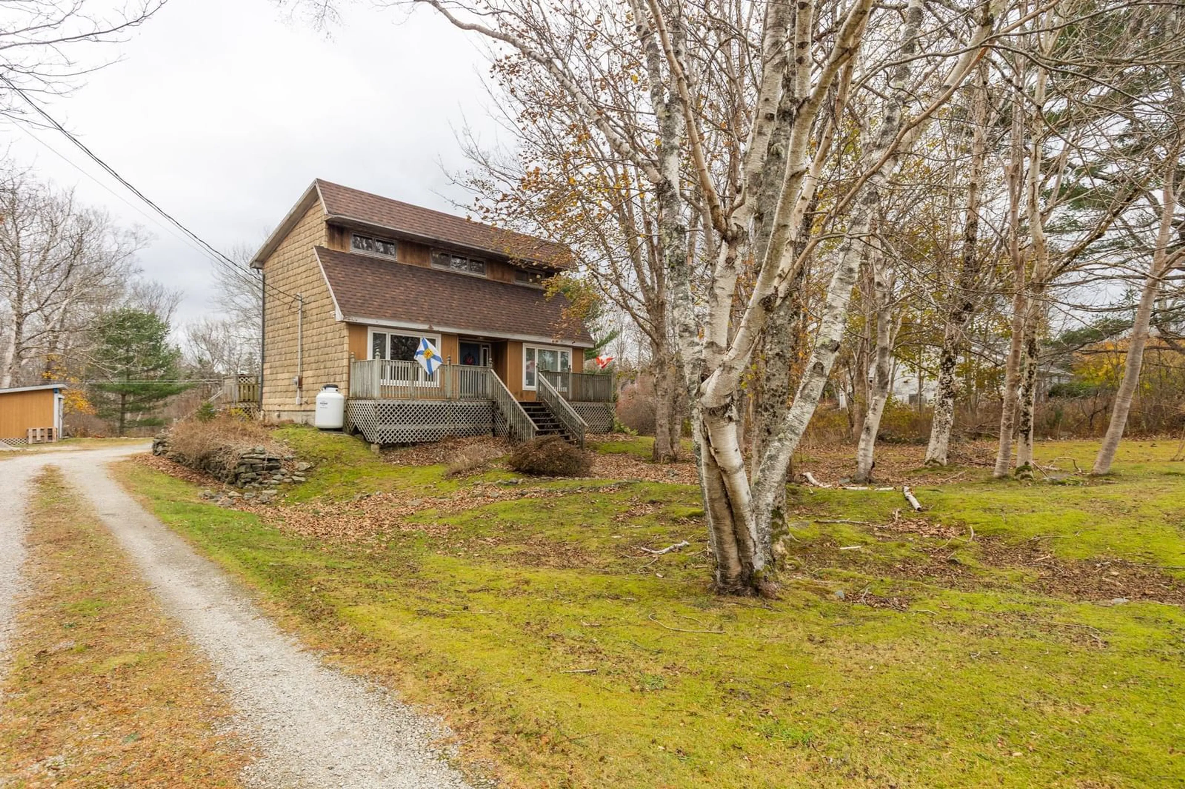 A pic from outside/outdoor area/front of a property/back of a property/a pic from drone, street for 9333 Highway 3, Pleasant Lake Nova Scotia B5A 5J9