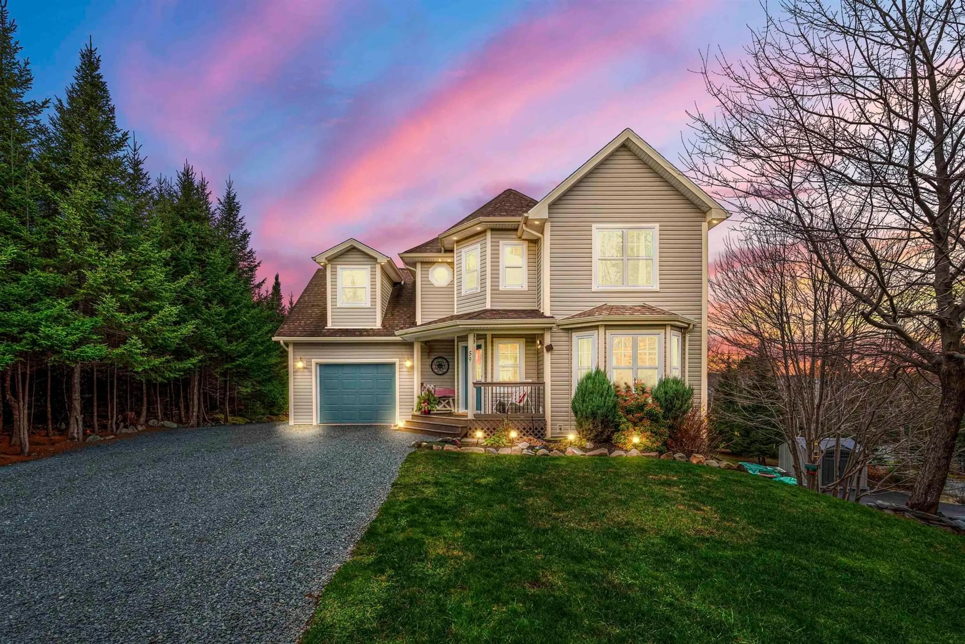 Home with vinyl exterior material, street for 59 Sandy Point Rd, Porters Lake Nova Scotia B3E 1M9