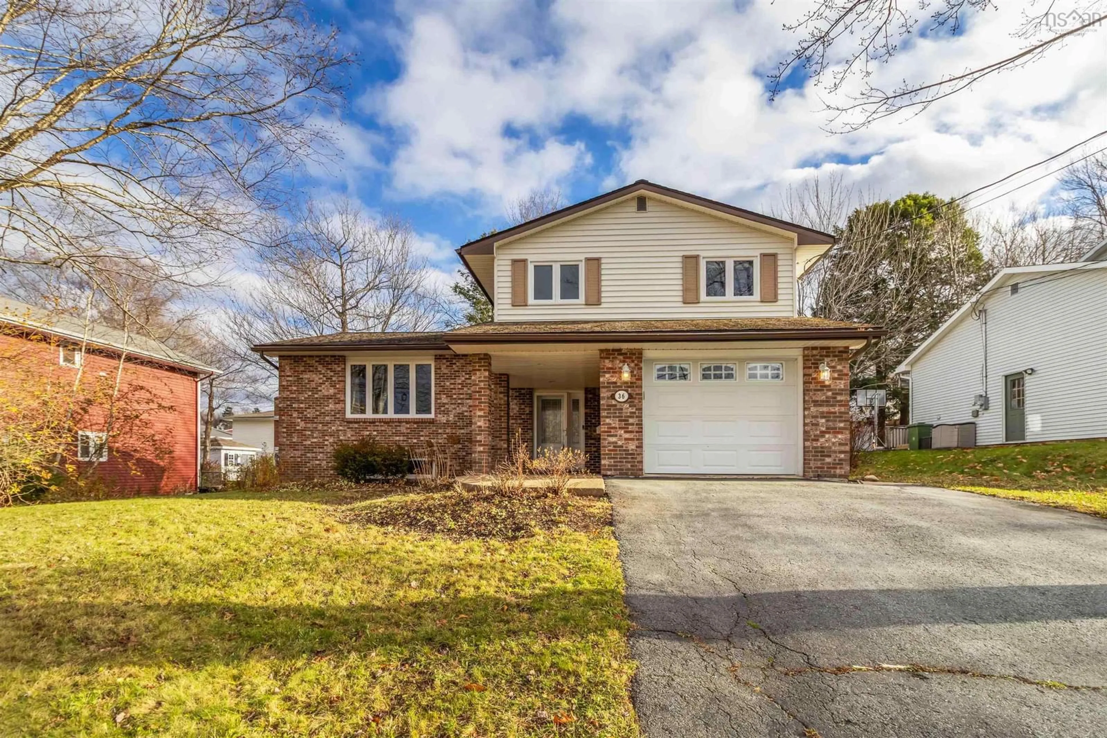 Home with brick exterior material, street for 36 Columbo Dr, Dartmouth Nova Scotia B2X 3L8