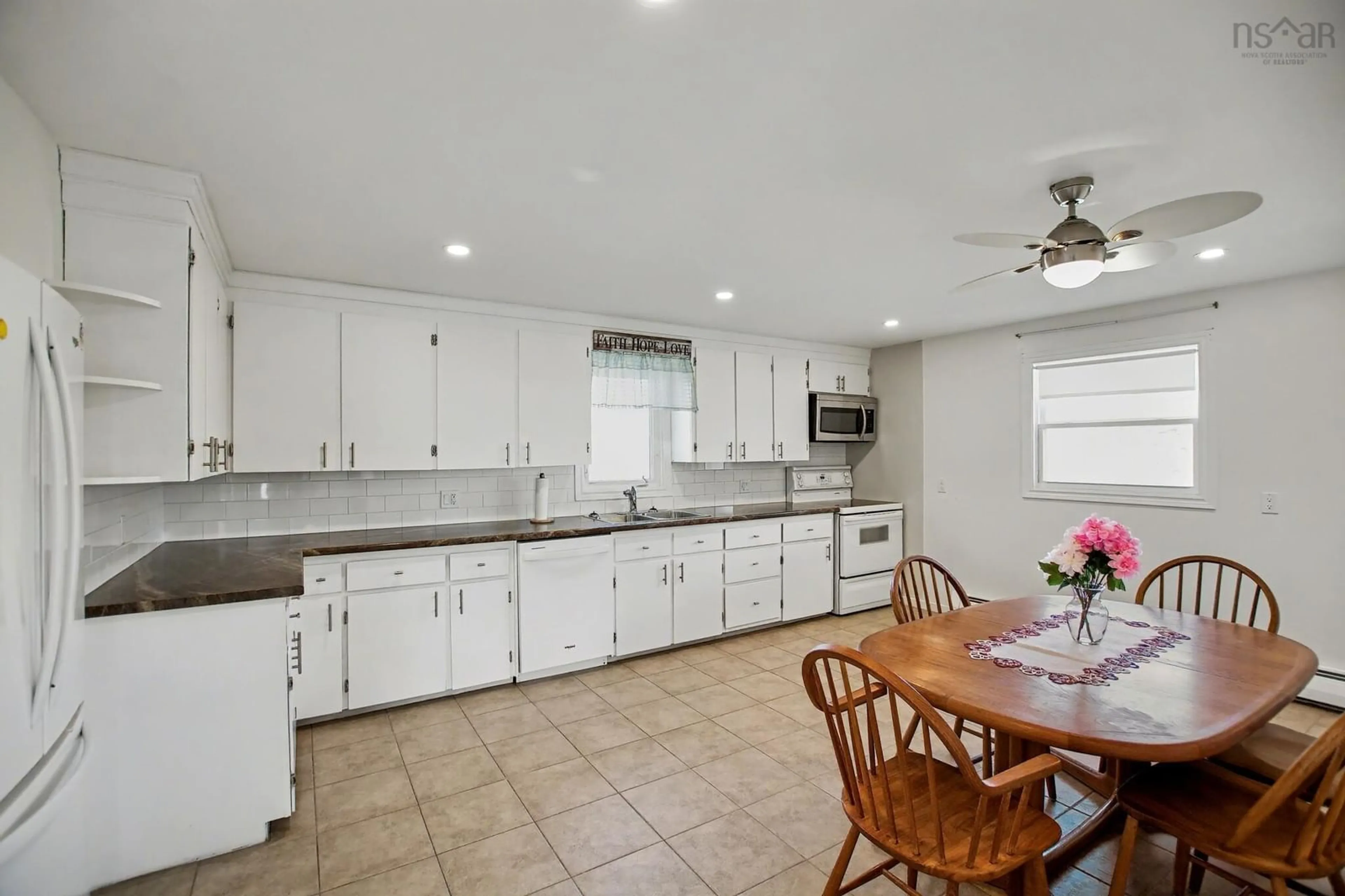 Open concept kitchen, ceramic/tile floor for 51 Surette Rd, Wedgeport Nova Scotia B0W 3P0