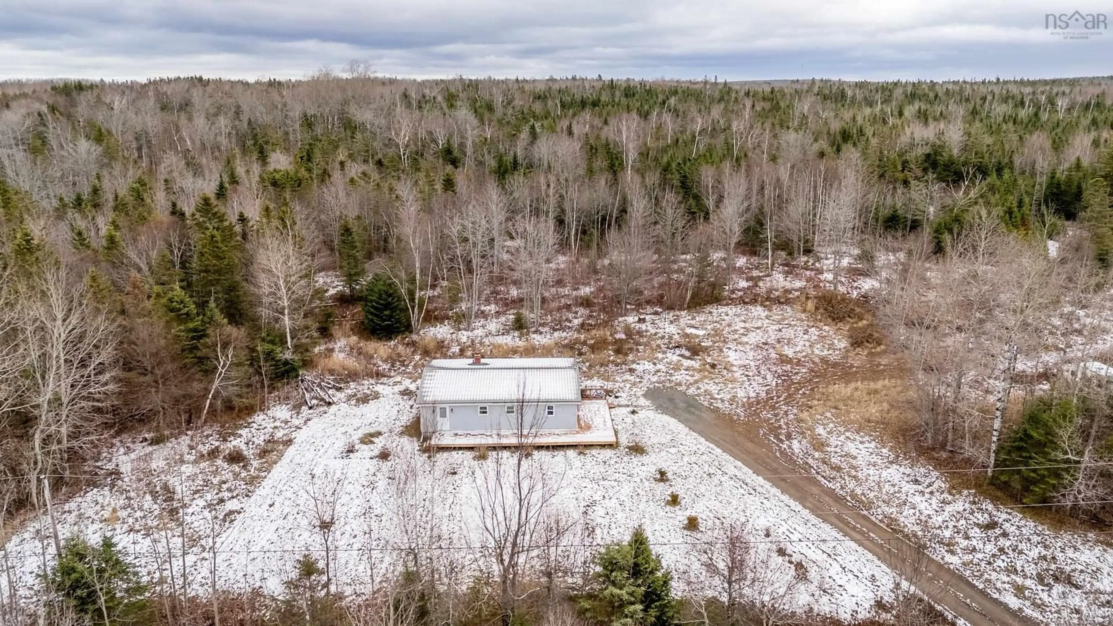 A pic from outside/outdoor area/front of a property/back of a property/a pic from drone, unknown for 150 Huntington Point Rd, Centreville Nova Scotia B0P 1J0