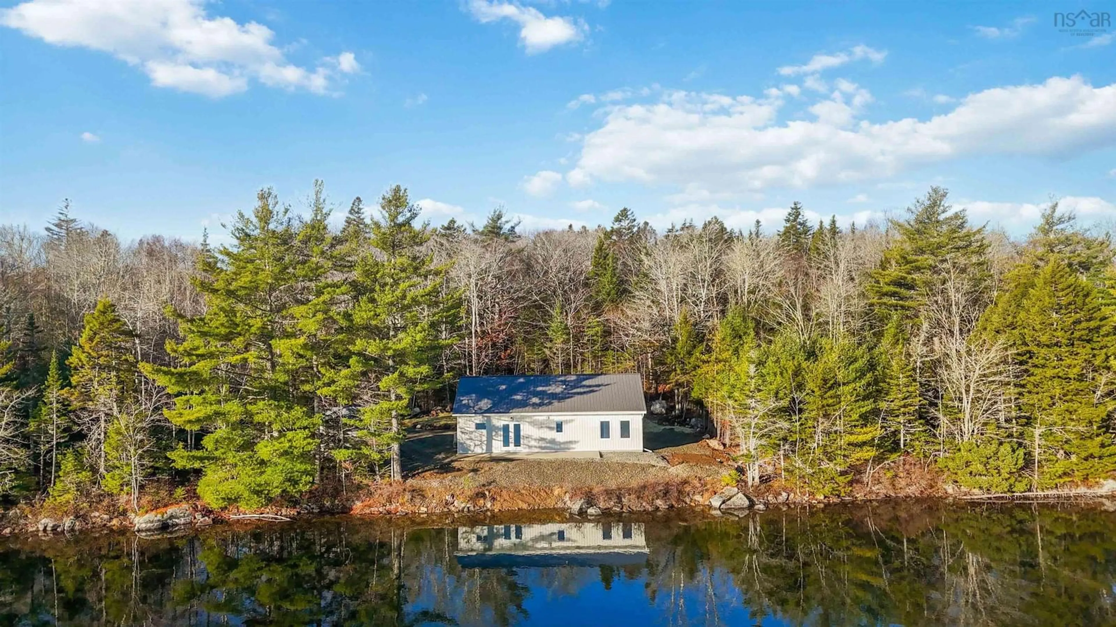 A pic from outside/outdoor area/front of a property/back of a property/a pic from drone, water/lake/river/ocean view for 30 Granite Cove Way, Newburne Nova Scotia B0J 2E0