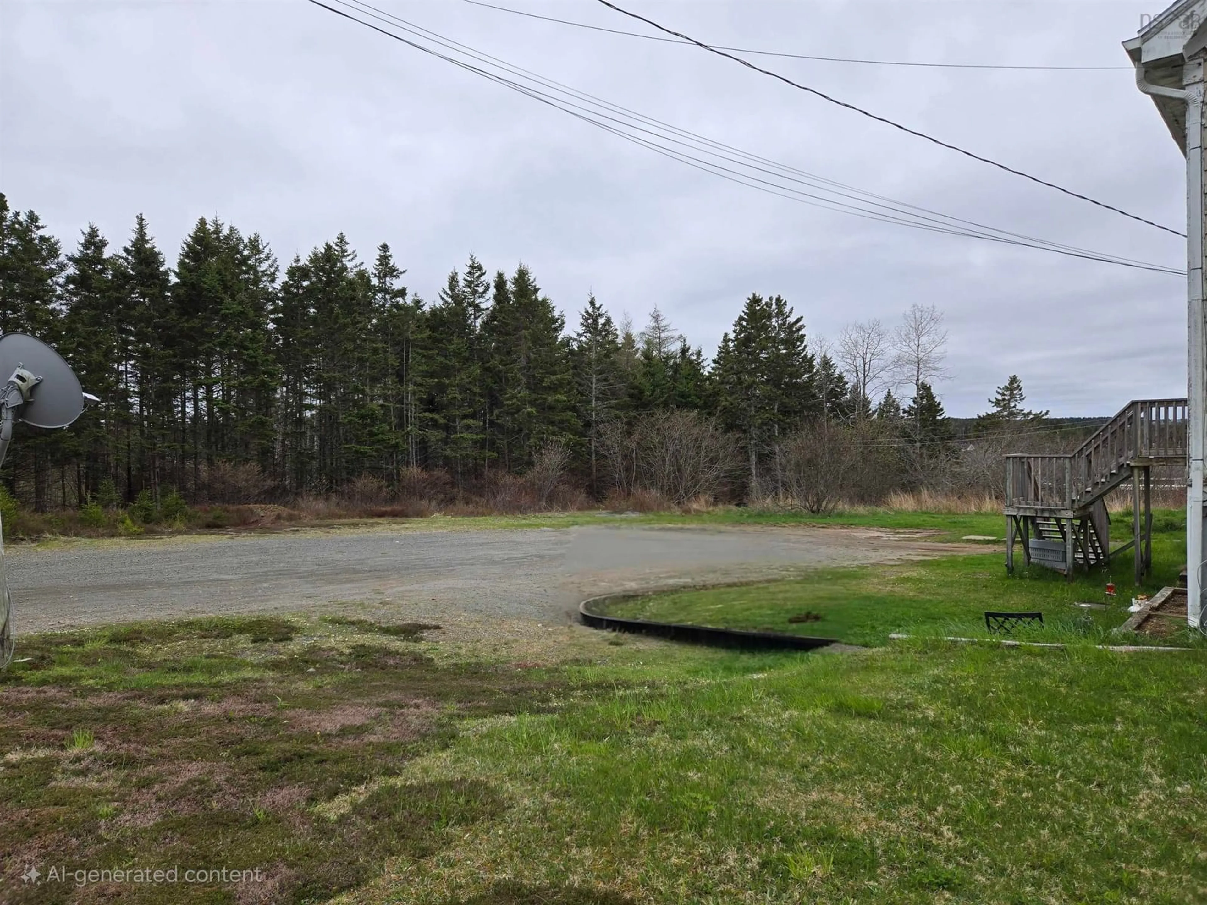 A pic from outside/outdoor area/front of a property/back of a property/a pic from drone, forest/trees view for 1826 St Peters Fourchu Rd, Grand River Nova Scotia B0E 1M0
