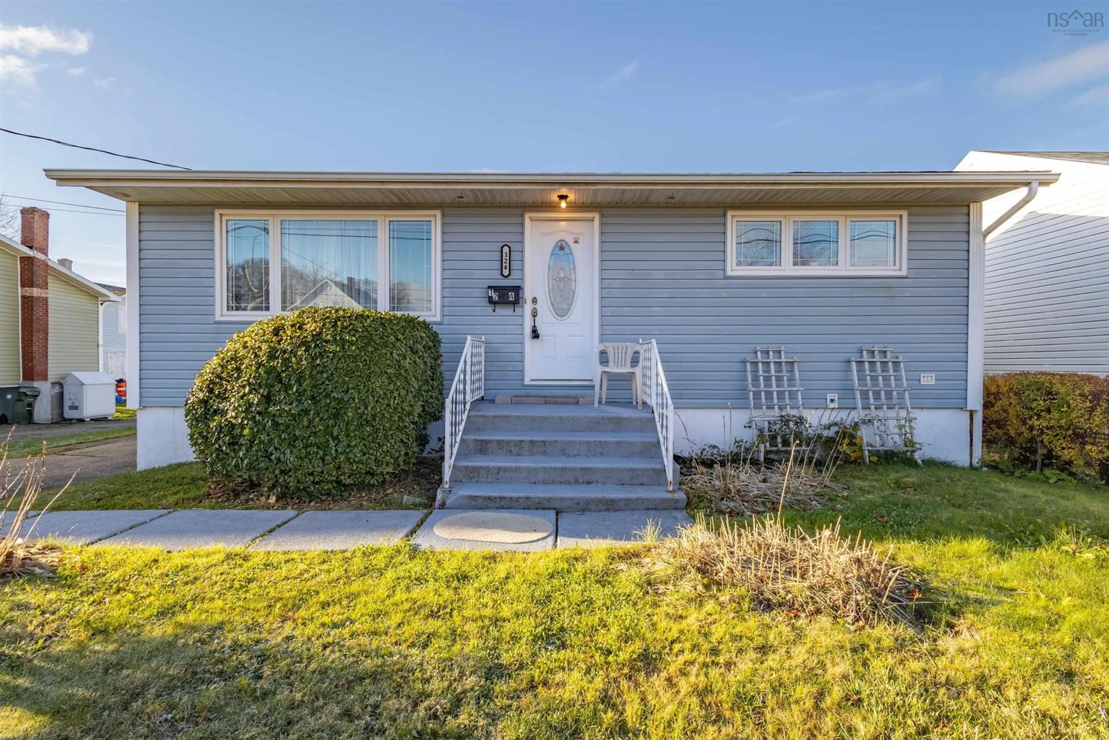 Home with vinyl exterior material, street for 124 Legacy St, Sydney Nova Scotia B1P 2X8