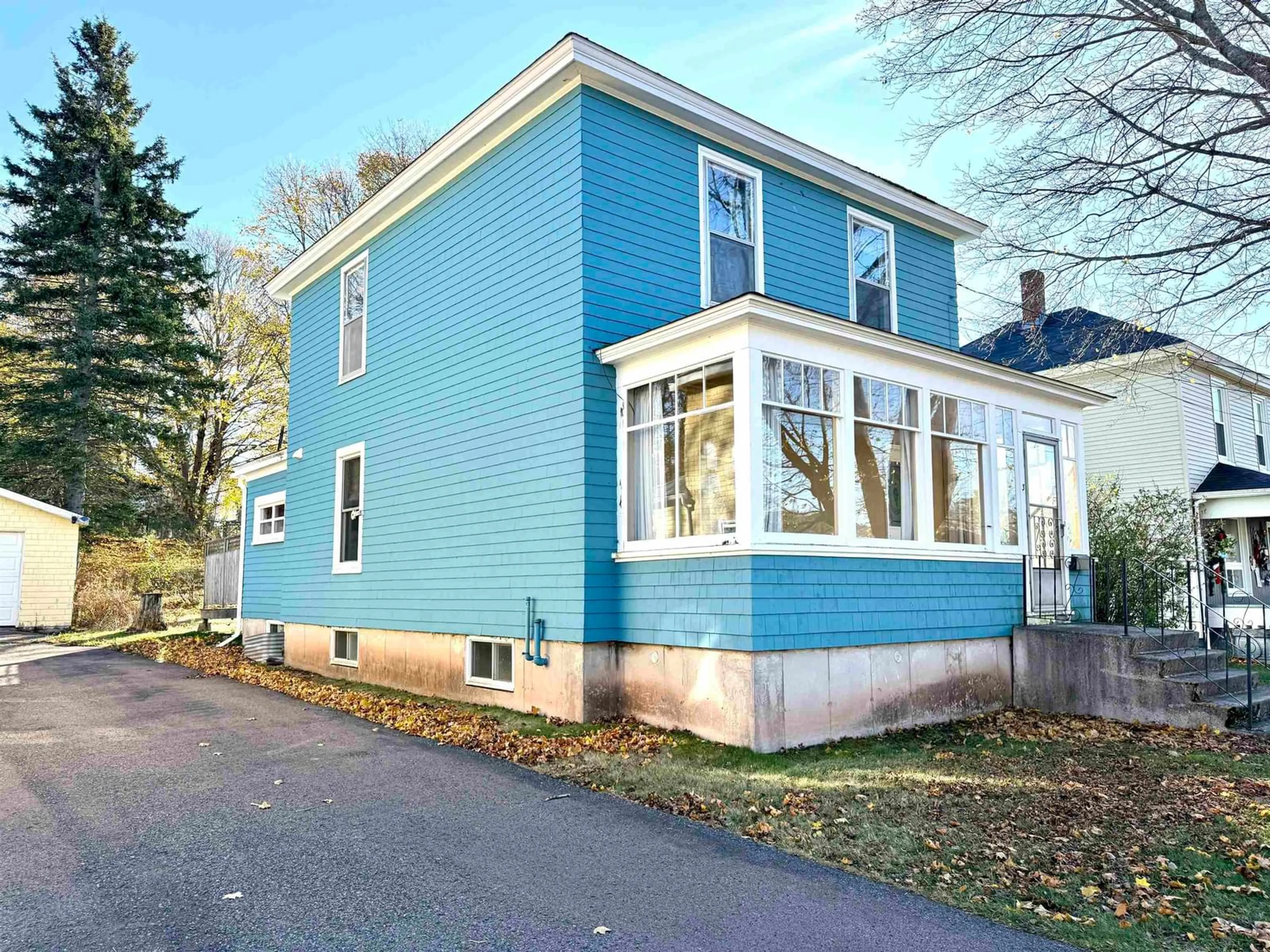 Home with vinyl exterior material, street for 3 Harding Ave, Amherst Nova Scotia B4H 2A8