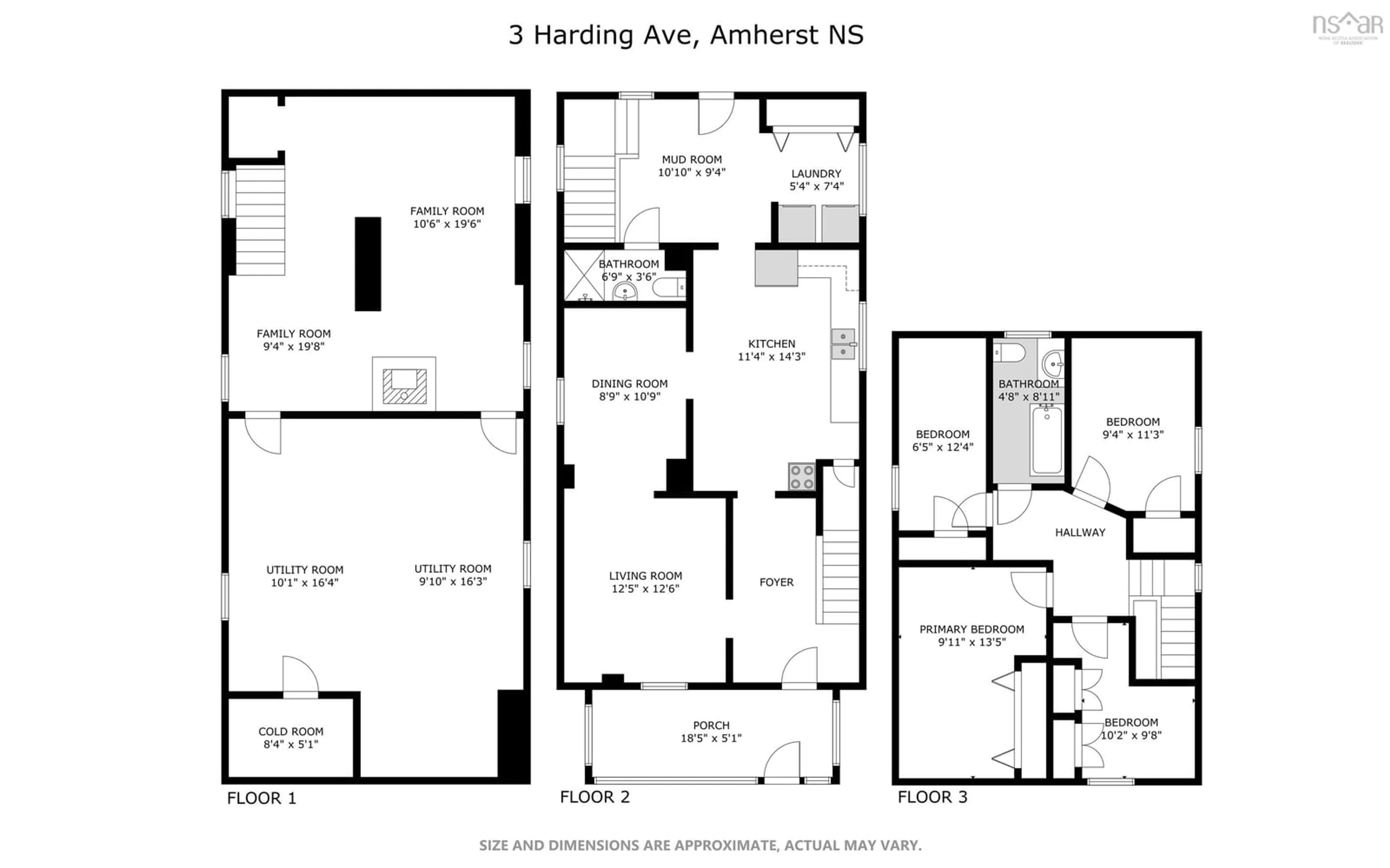 Floor plan for 3 Harding Ave, Amherst Nova Scotia B4H 2A8