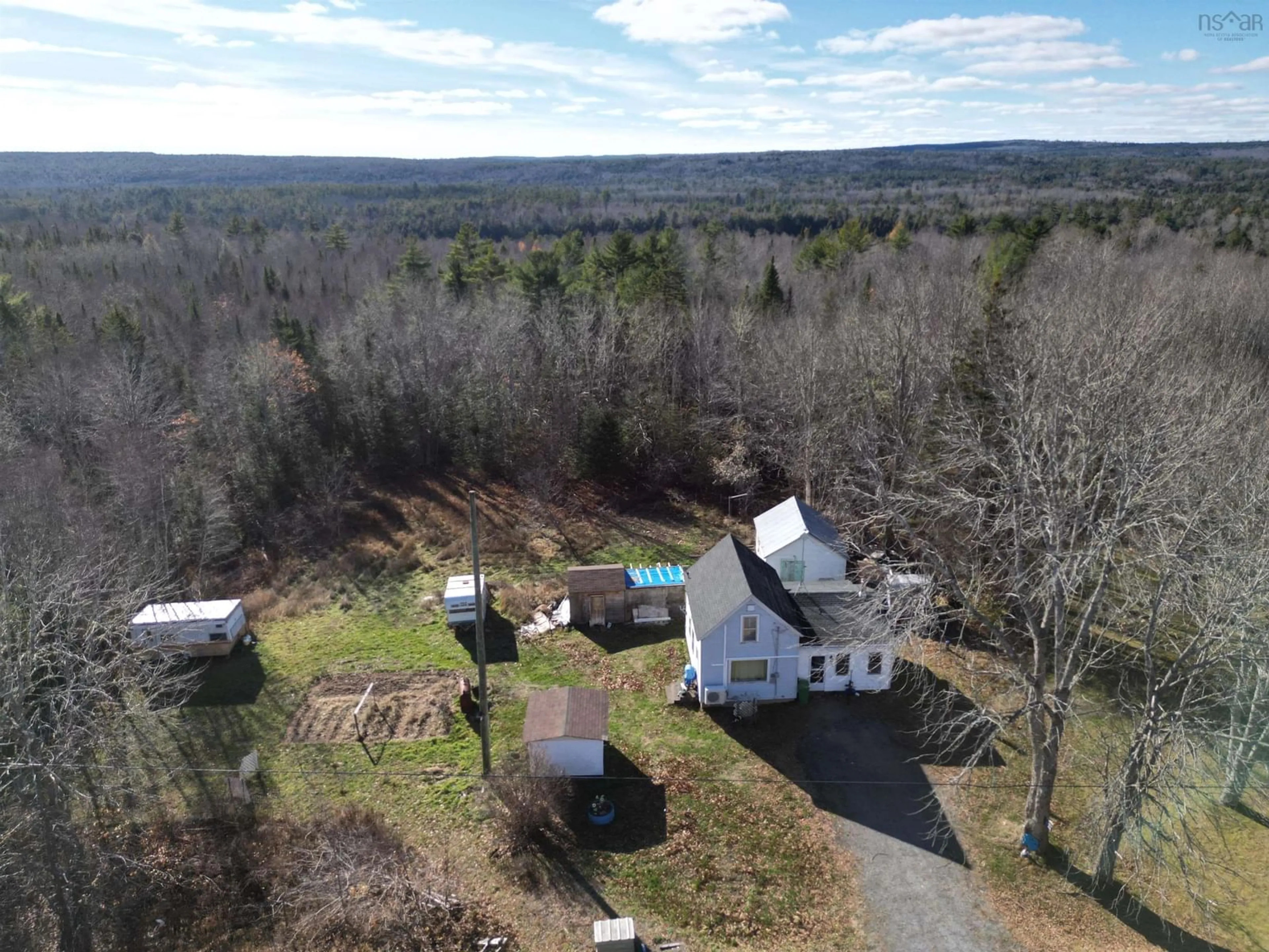 A pic from outside/outdoor area/front of a property/back of a property/a pic from drone, water/lake/river/ocean view for 1171 North River Rd, North River Nova Scotia B0R 1E0