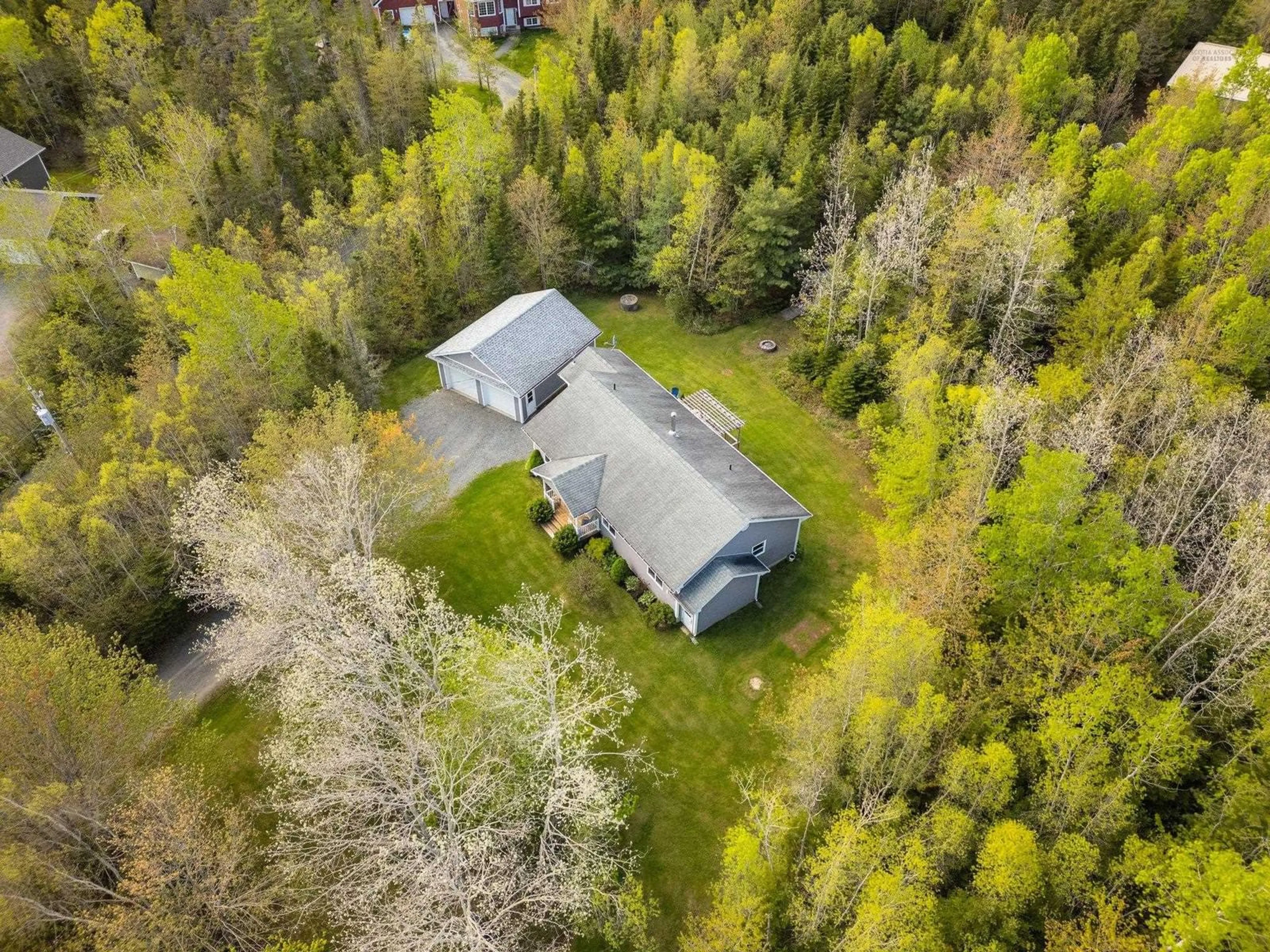 A pic from outside/outdoor area/front of a property/back of a property/a pic from drone, forest/trees view for 158 Thomas St, Enfield Nova Scotia B3E 1M7