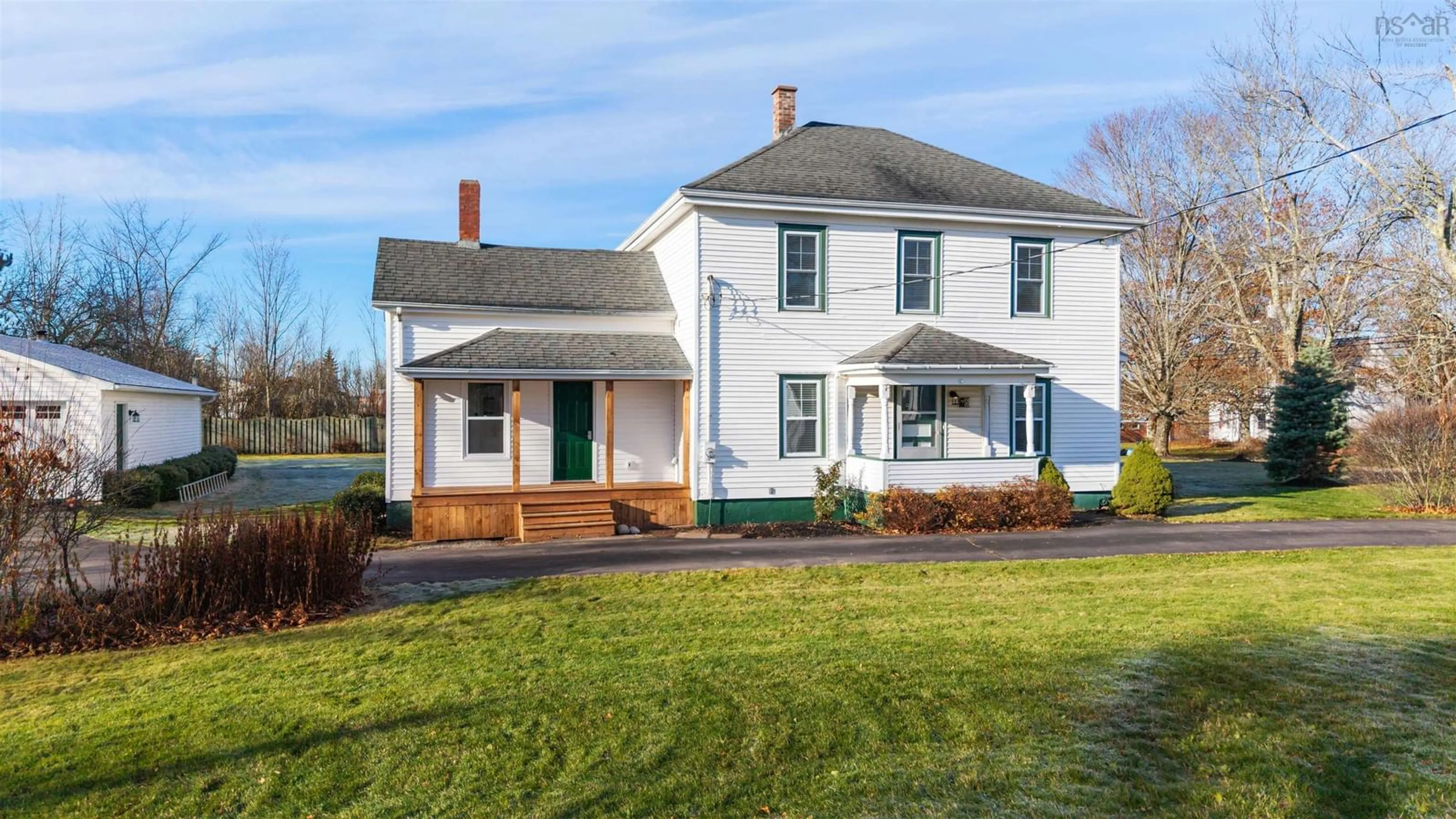 Home with vinyl exterior material, street for 6 Hamilton Ave, Brookfield Nova Scotia B0N 1C0