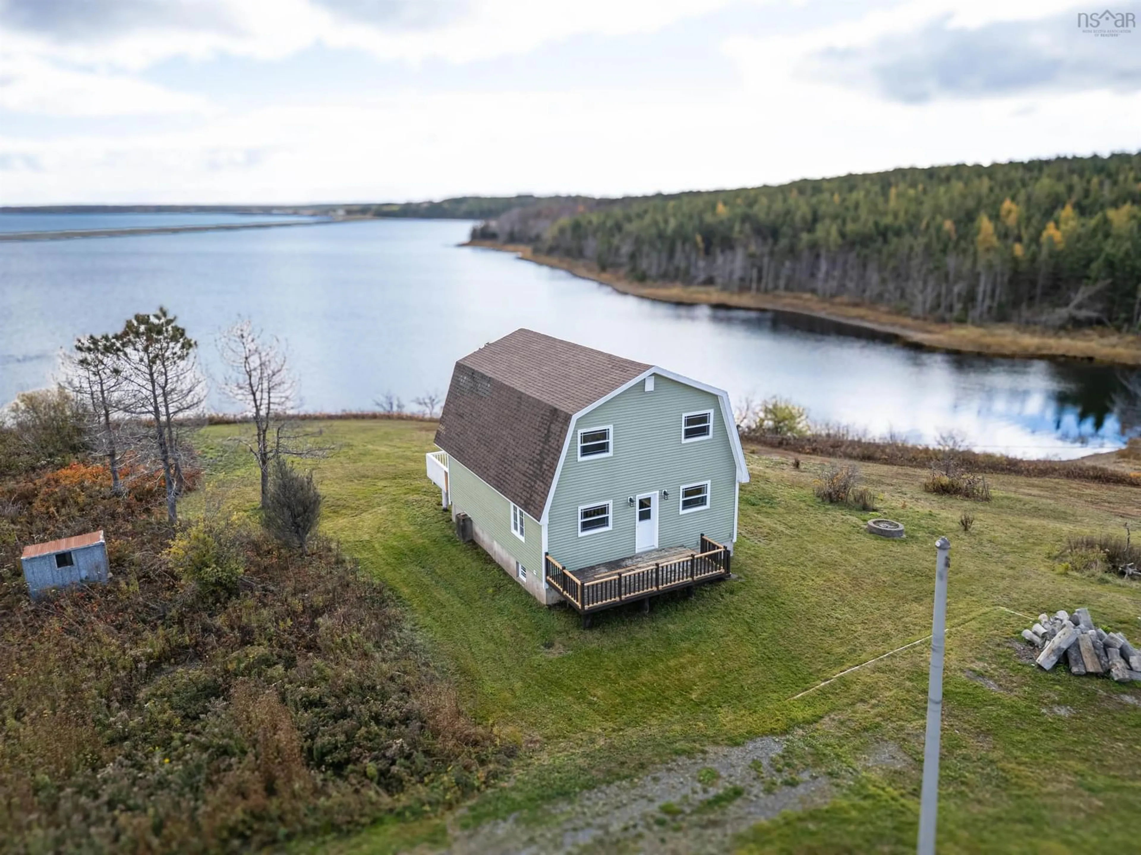 A pic from outside/outdoor area/front of a property/back of a property/a pic from drone, water/lake/river/ocean view for 7715 Gabarus Highway Hwy, Gabarus Nova Scotia B1K 2A7