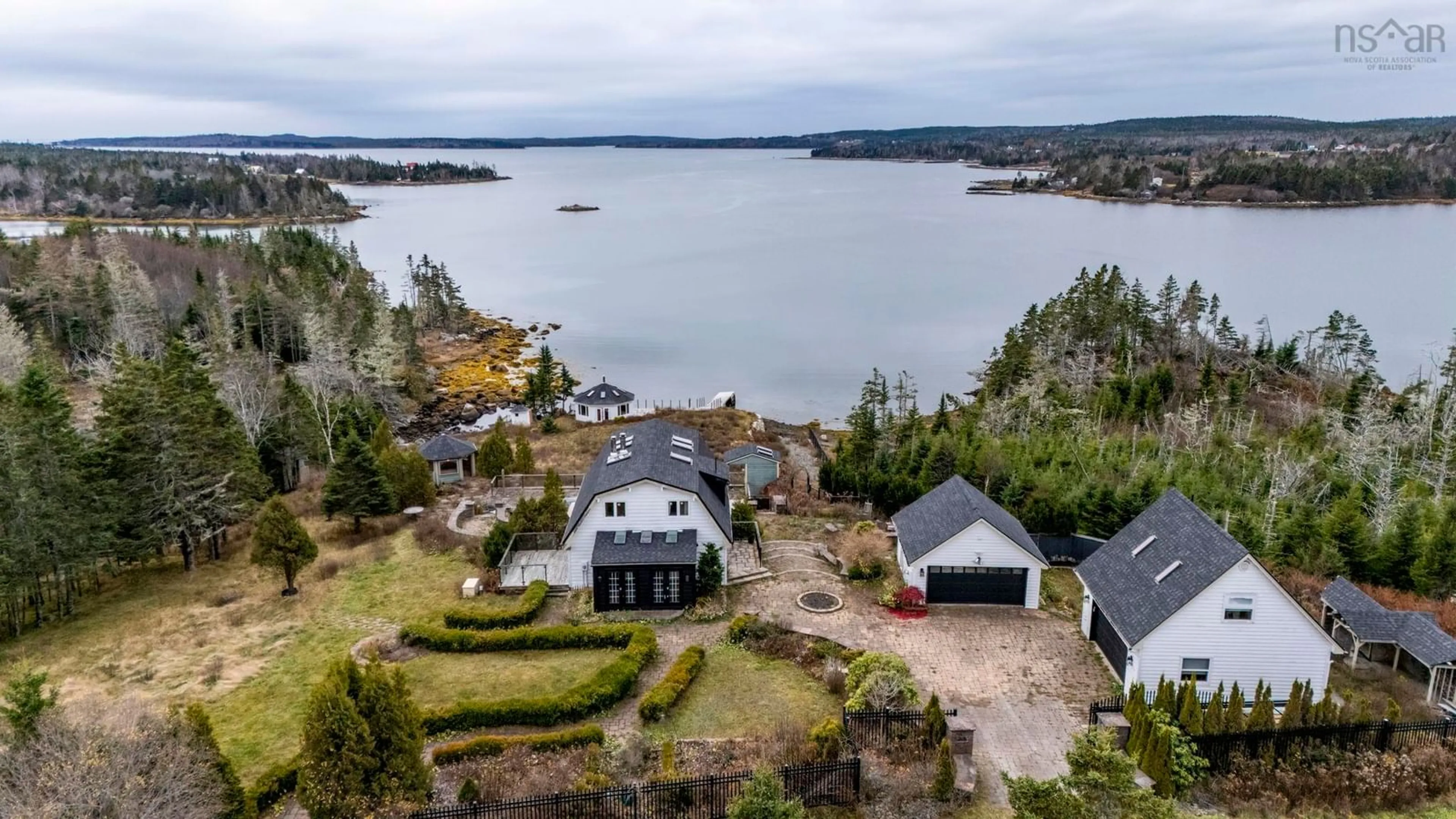 A pic from outside/outdoor area/front of a property/back of a property/a pic from drone, water/lake/river/ocean view for 50 Josey Rd, Spry Bay Nova Scotia B0J 3H0