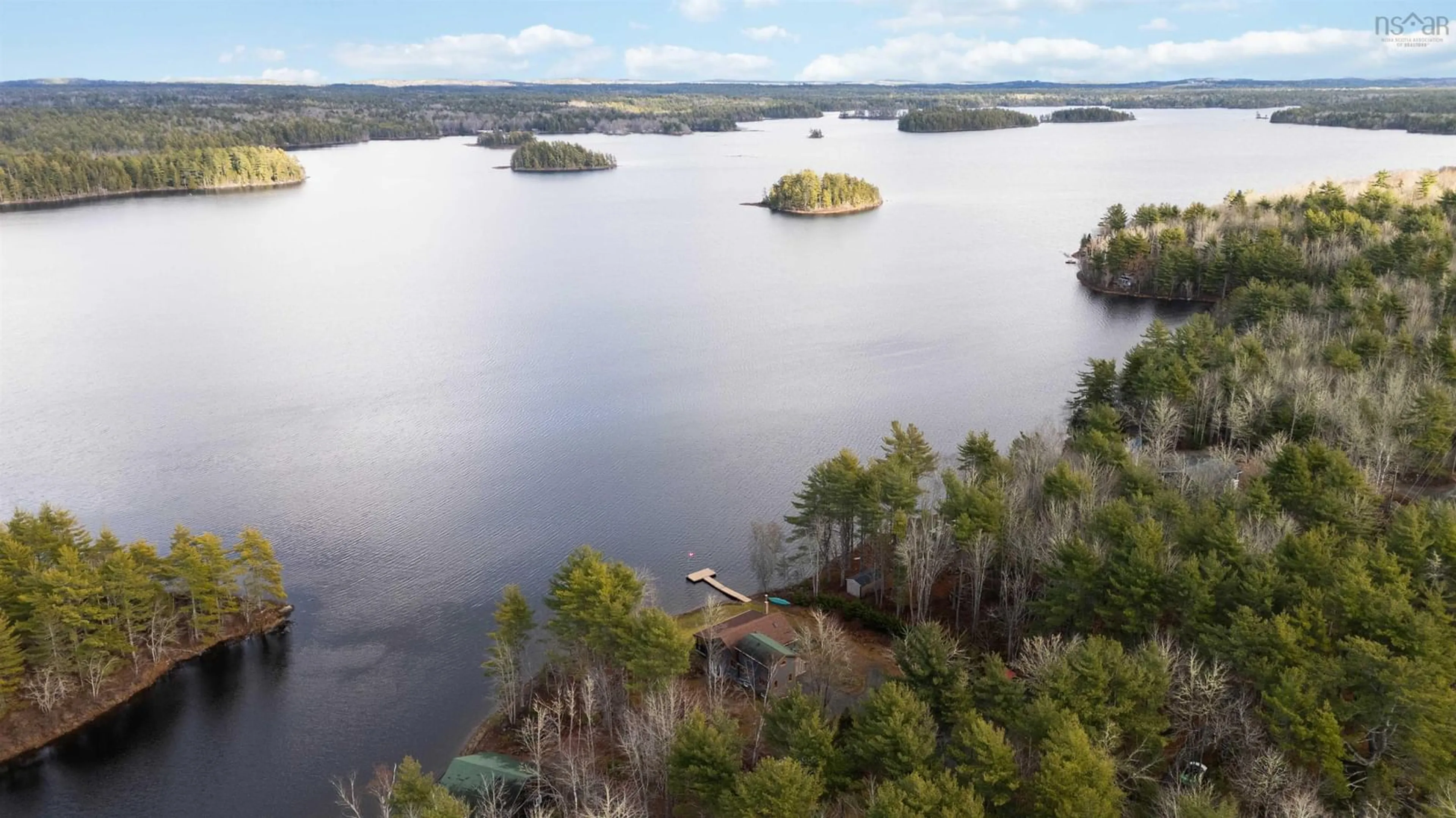 A pic from outside/outdoor area/front of a property/back of a property/a pic from drone, water/lake/river/ocean view for 25 Oakridge Lane, East Clifford Nova Scotia B0R 1E0