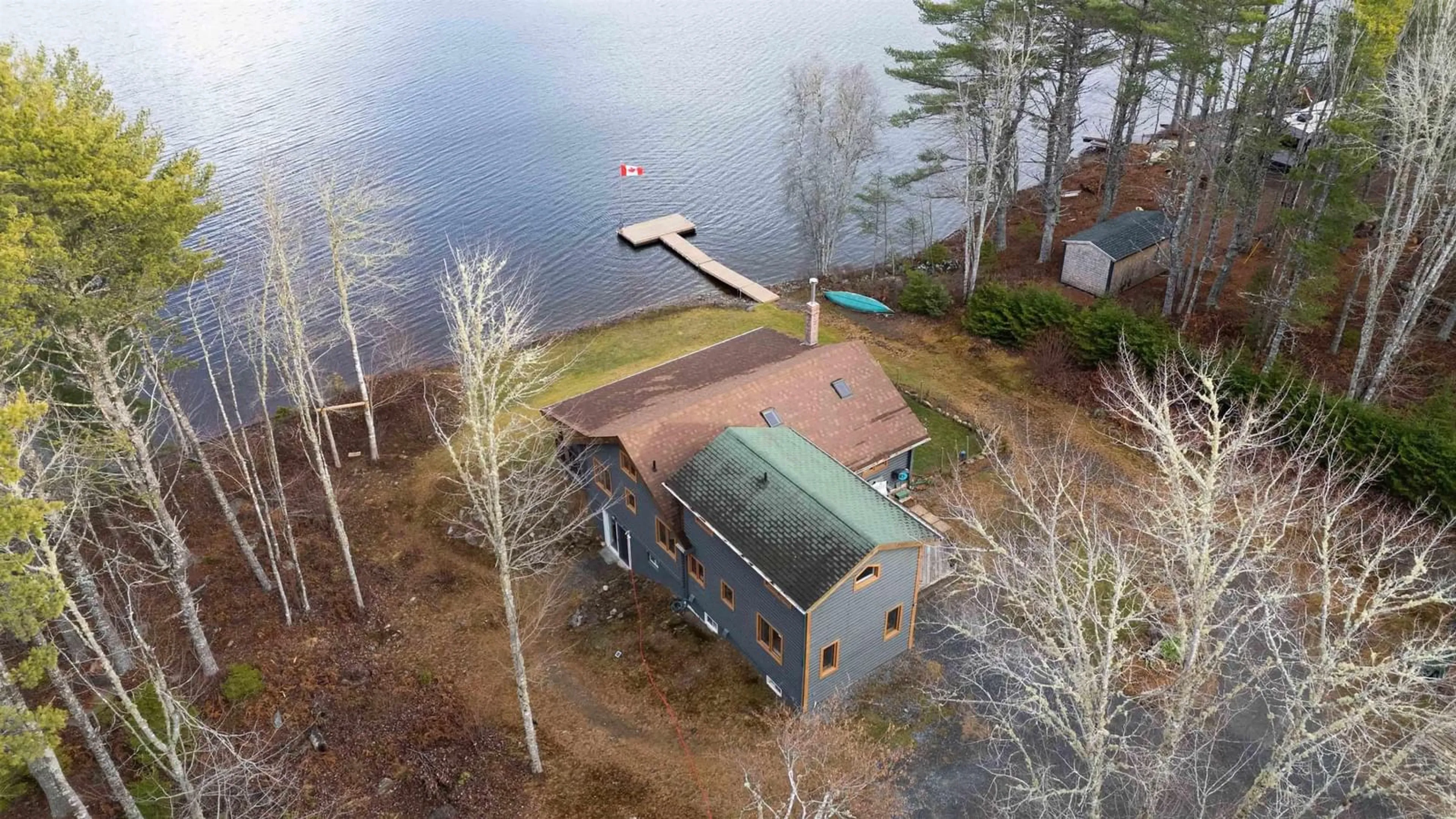 A pic from outside/outdoor area/front of a property/back of a property/a pic from drone, water/lake/river/ocean view for 25 Oakridge Lane, East Clifford Nova Scotia B0R 1E0
