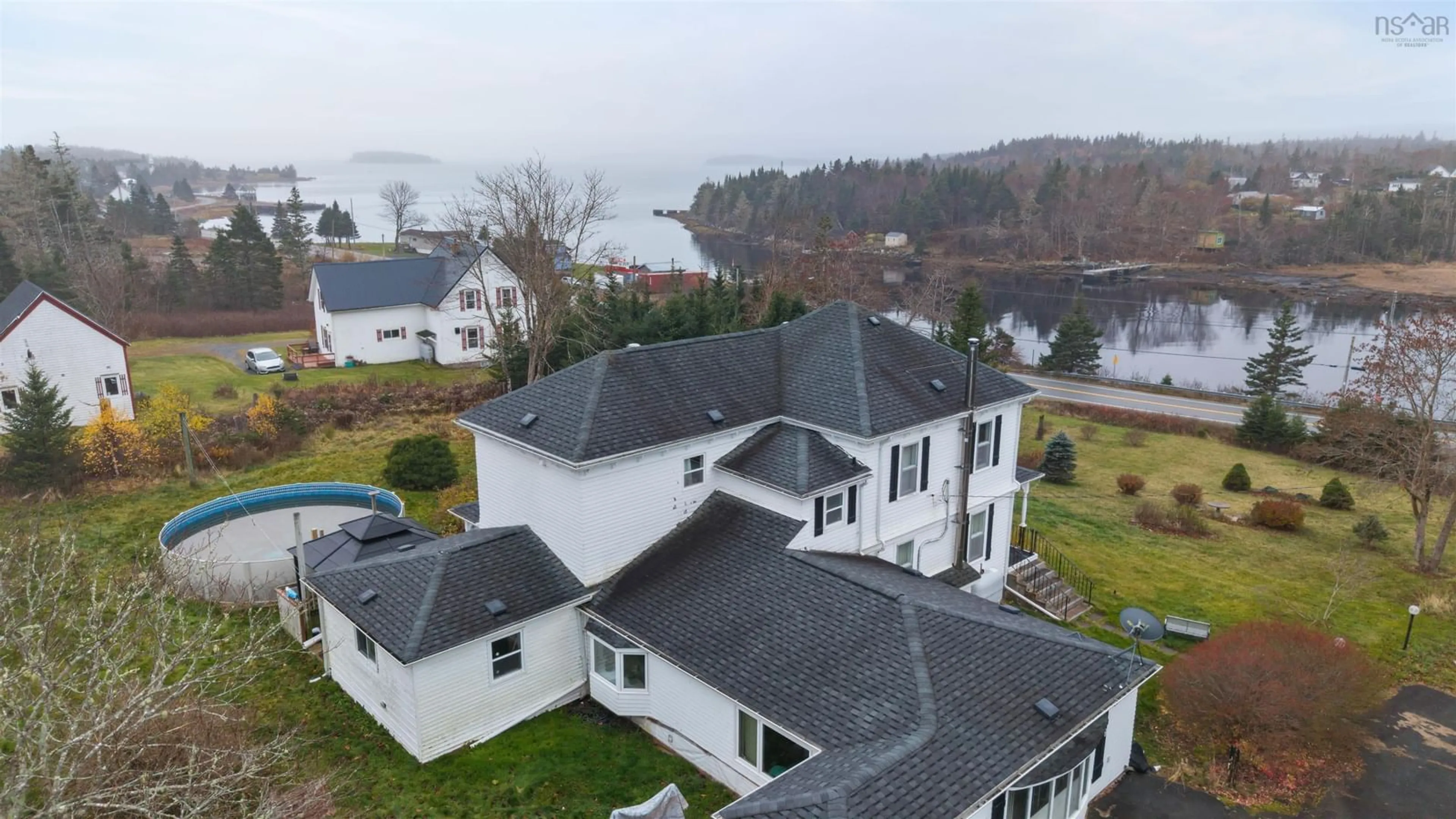 A pic from outside/outdoor area/front of a property/back of a property/a pic from drone, water/lake/river/ocean view for 8 Dufferin Mines Rd, Port Dufferin Nova Scotia B0J 2R0