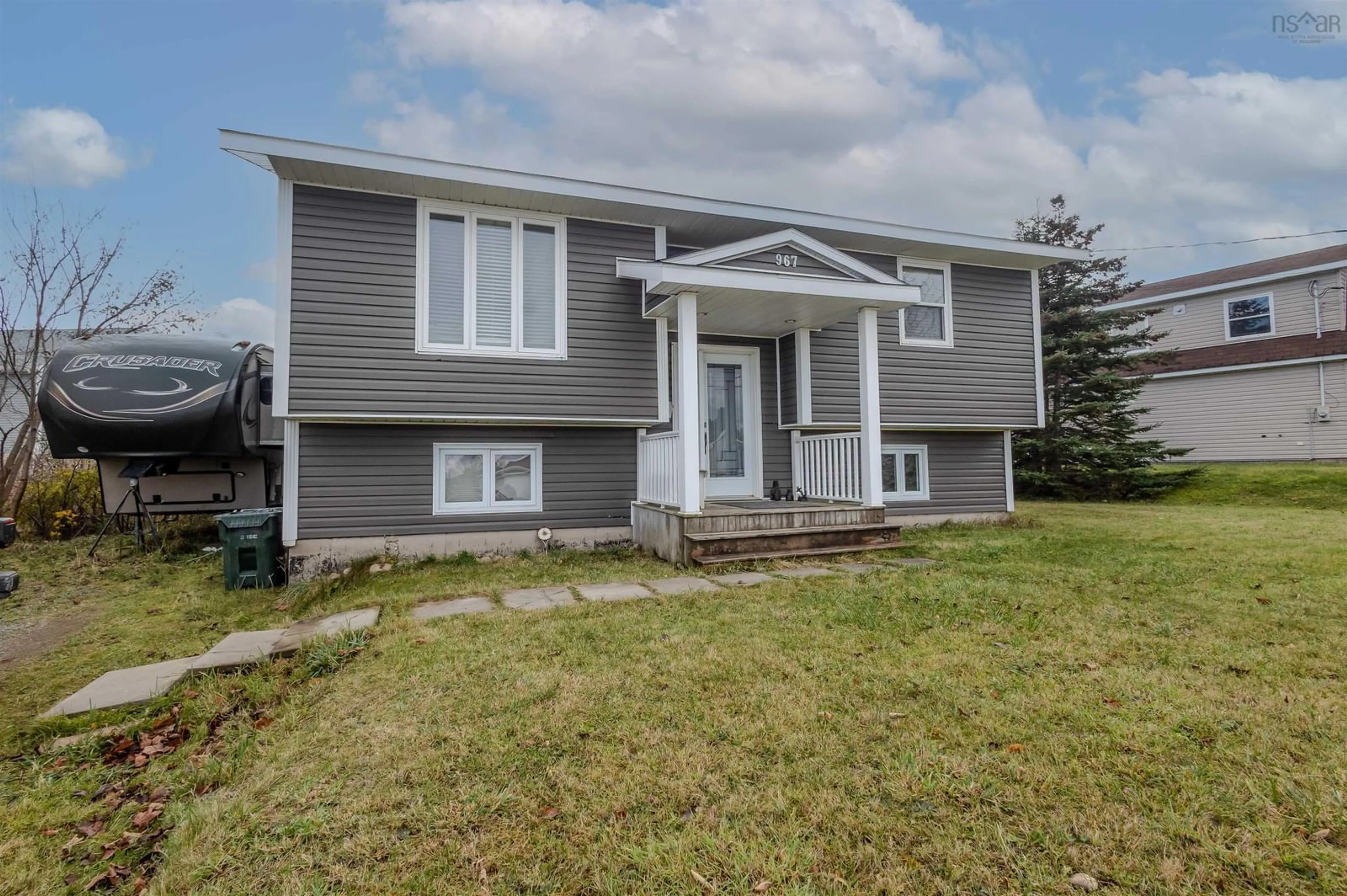 Home with vinyl exterior material, street for 967 Westmount Rd, Sydney Nova Scotia B1R 1C5