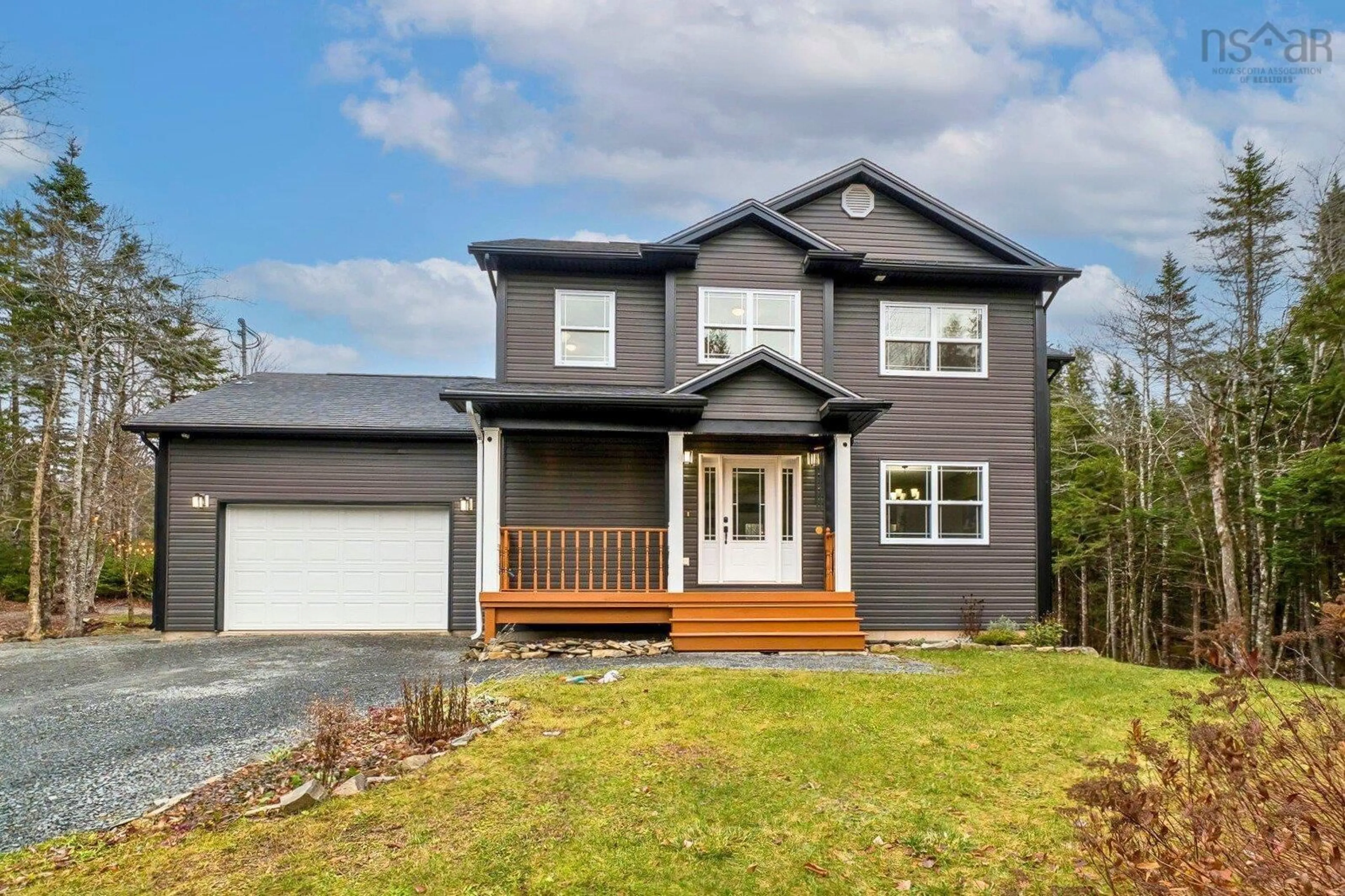 Home with vinyl exterior material, street for 56 Morning Breeze Dr, Mount Uniacke Nova Scotia B0N 1Z0